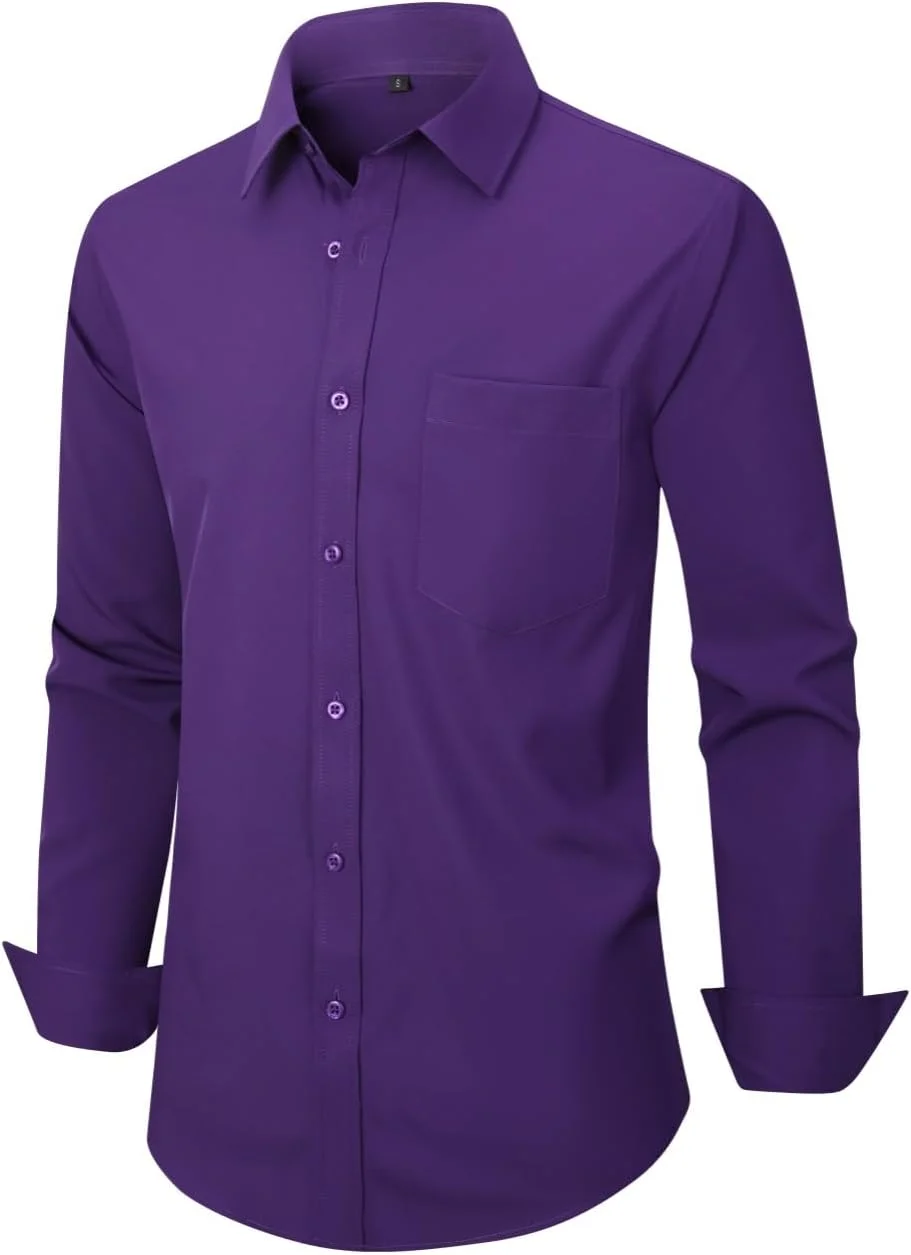 پیراهن مردانه آستین بلند دکمه دار، مناسب کار و جلسات رسمی، کشی و خوش فرم، با جیب پیراهن مردانه آستین بلند دکمه دار، مناسب کار و جلسات رسمی، کشی و خوش فرم، با جیب