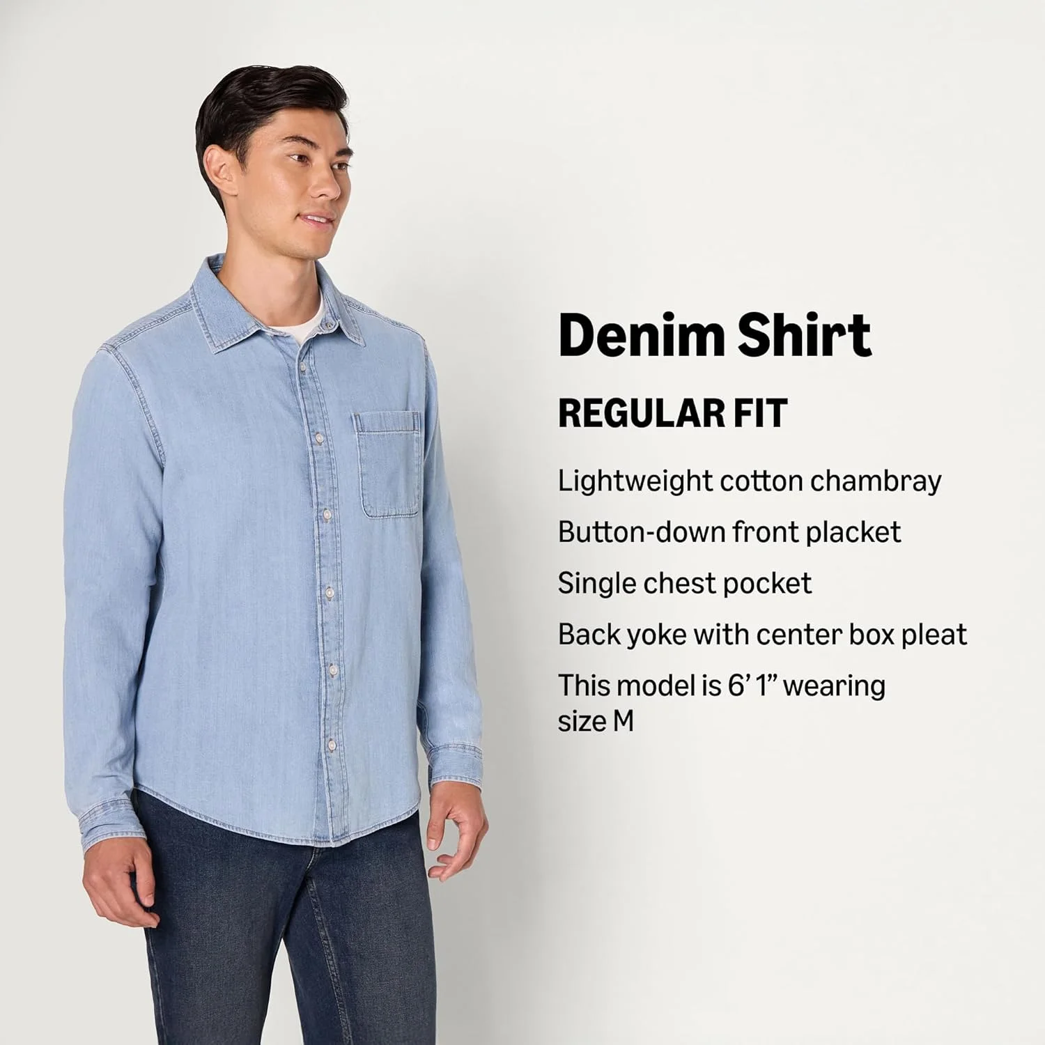 پیراهن جین آستین بلند مردانه آمازون اسنشیالز