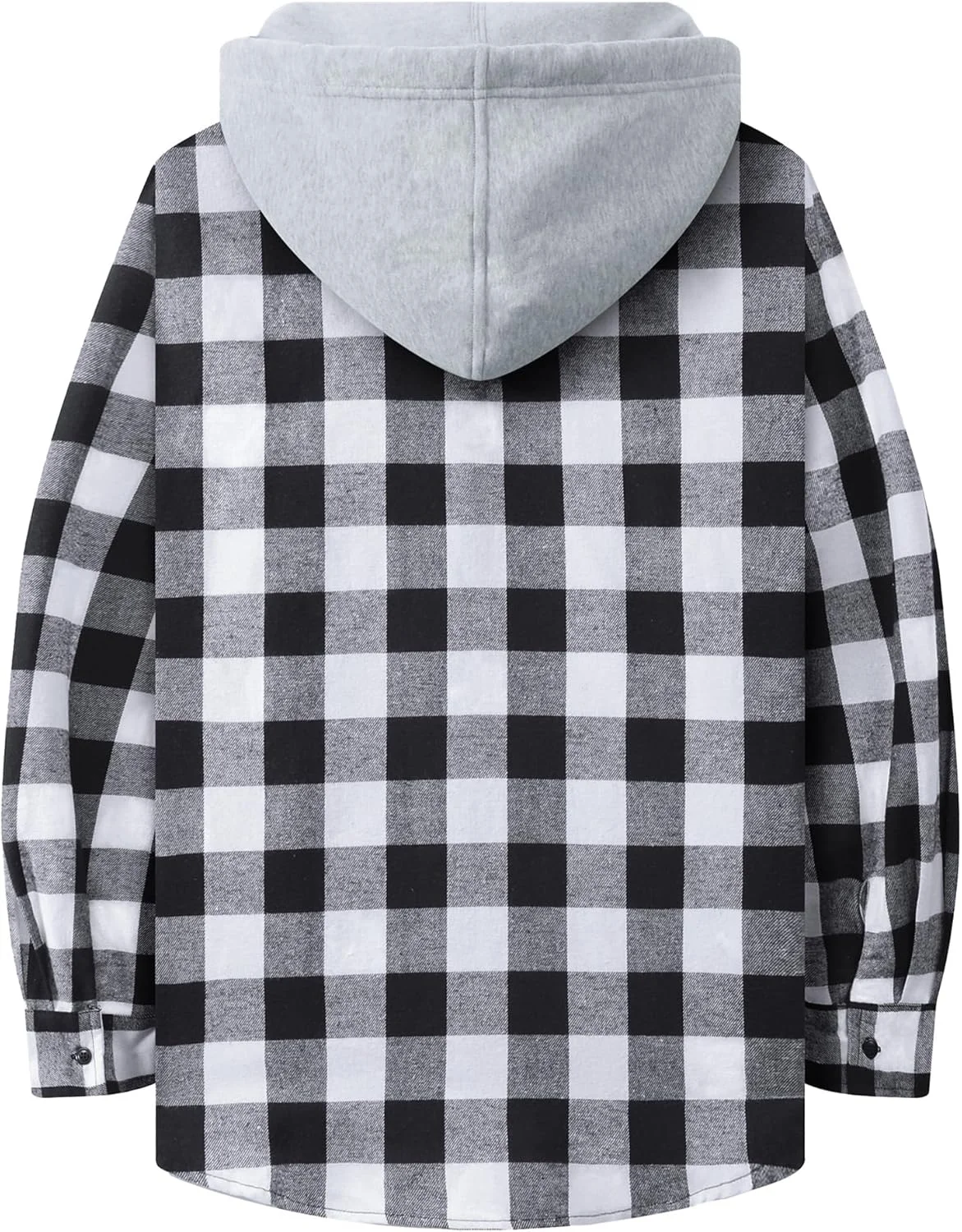 ست 5 عددی پیراهن مردانه پشمی چهارخانه کلاه دار مناسب پاییز، دکمه دار آستین بلند شیک با جیب