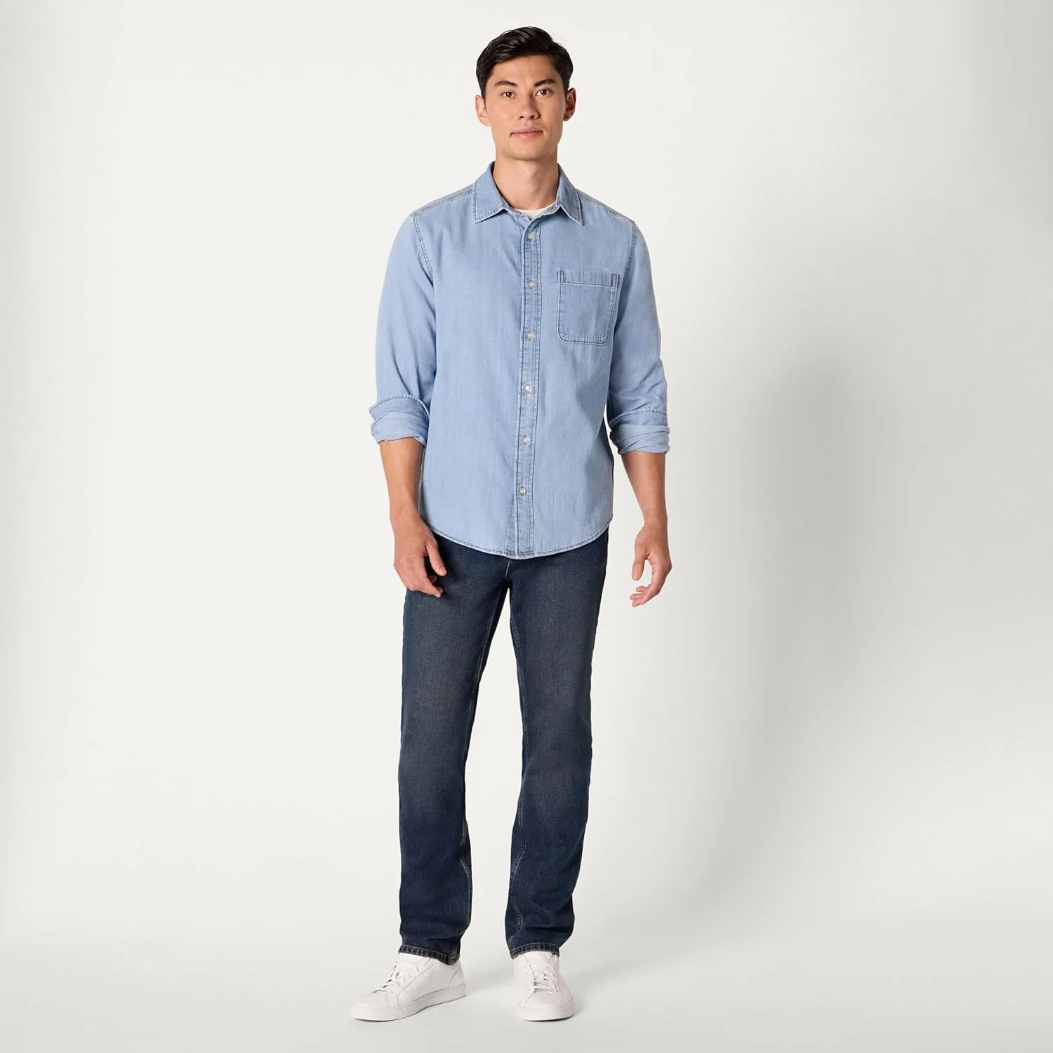 پیراهن جین آستین بلند مردانه آمازون اسنشیالز