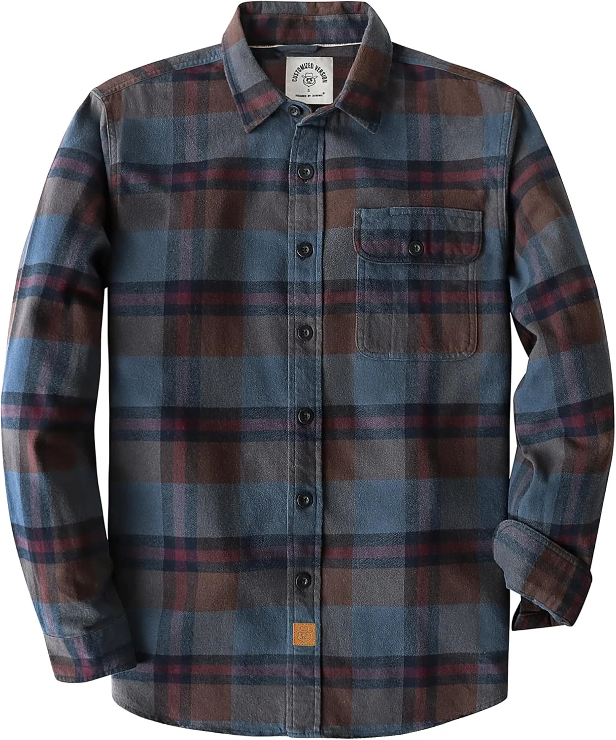 پیراهن های فلانل مردانه Dubinik آستین بلند، پیراهن مردانه گرم، غیر رسمی، نرم، دکمه دار، چهارخانه