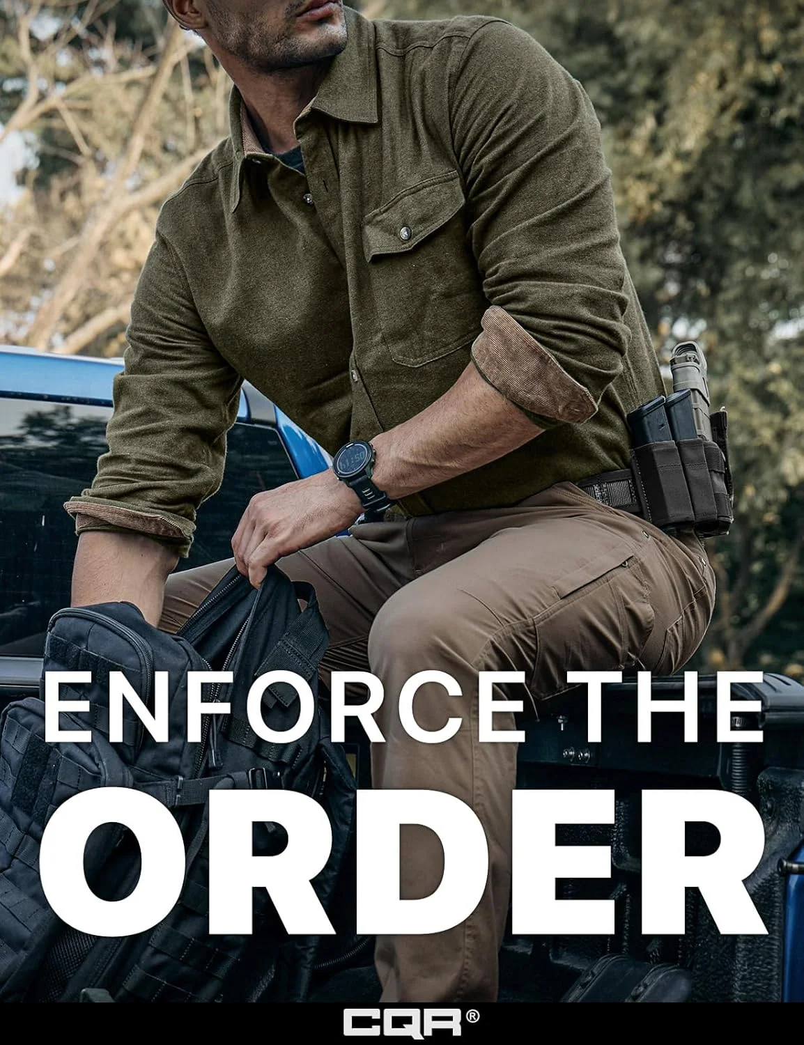 پیراهن مردانه چهارخانه دکمه دار CQR، 100% پنبه، آستین بلند، نرم و گرم، مناسب استفاده روزمره و فضای باز