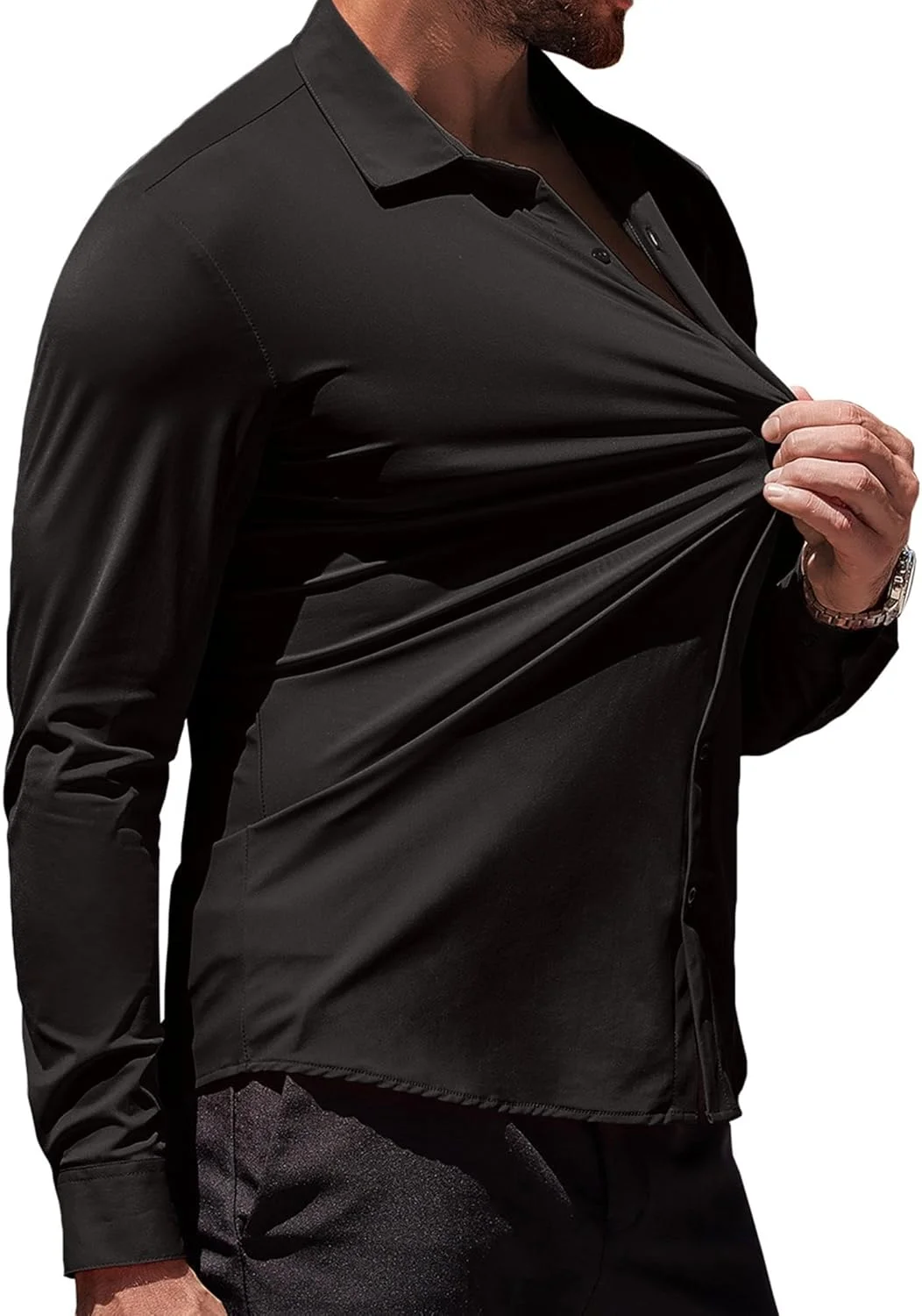 پیراهن های مردانه جذب و خوش فرم COOFANDY، آستین بلند، دکمه دار، غیر رسمی