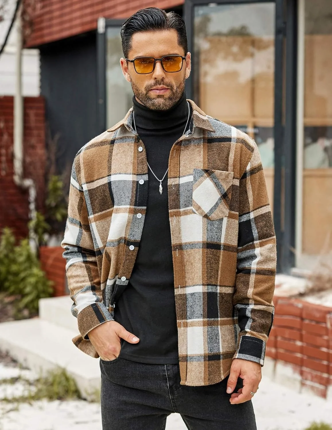 پیراهن های چهارخانه مردانه COOFANDY، آستین بلند، دکمه دار، مناسب فصل پاییز پیراهن های چهارخانه مردانه COOFANDY، آستین بلند، دکمه دار، مناسب فصل پاییز