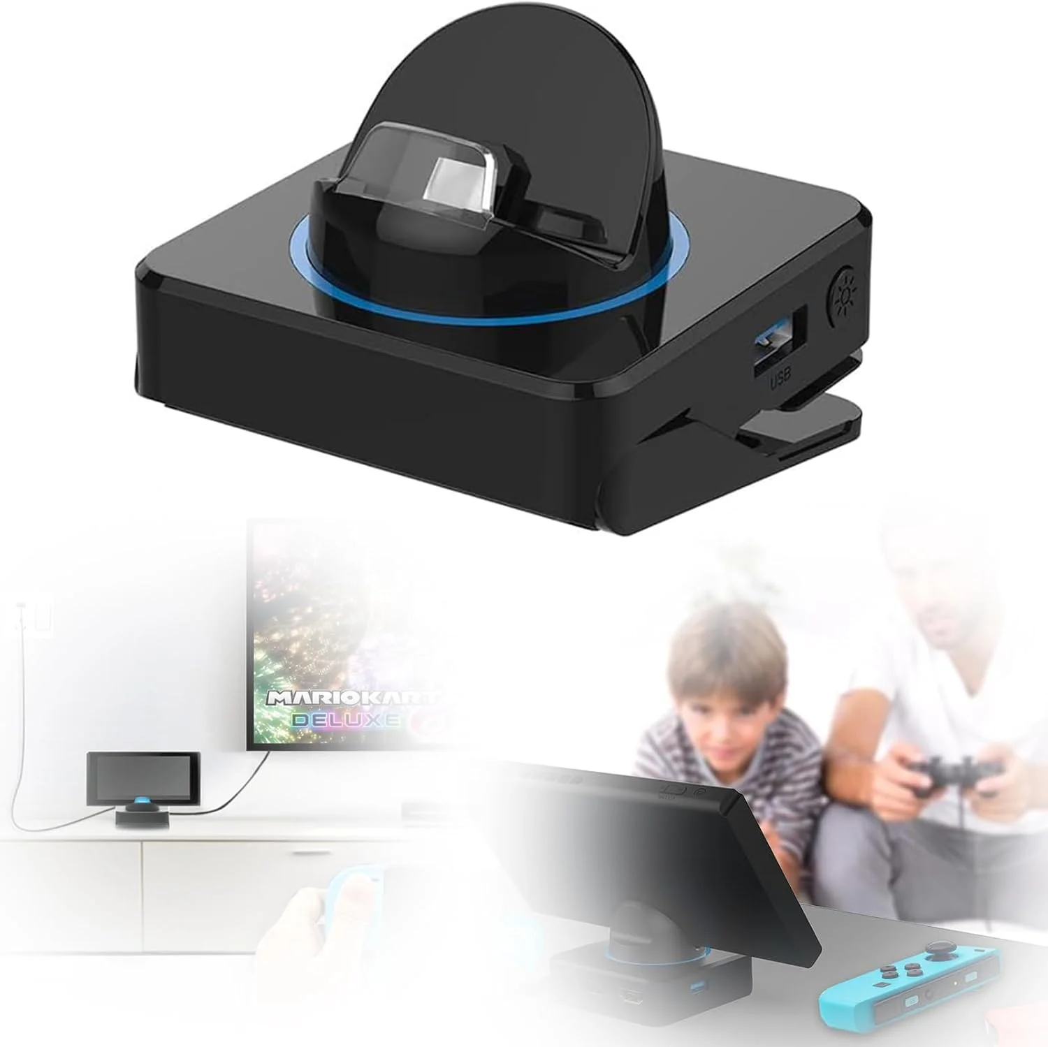 دسته داک قابل حمل 5 در 1 NALACAL، شارژ 35 واتی، USB 3.0، مشکی، سازگار با نینتندو سوییچ