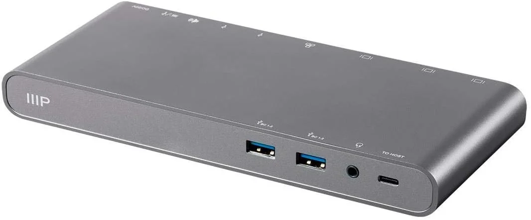 داک مانیتور دوگانه Monoprice USB-C با پورت USB 3.0، پورت USB-C با قابلیت Power Delivery | 100W، 10Gbps، 2 پورت، با کانکتور تاشو USB Type-C - سری موبایل