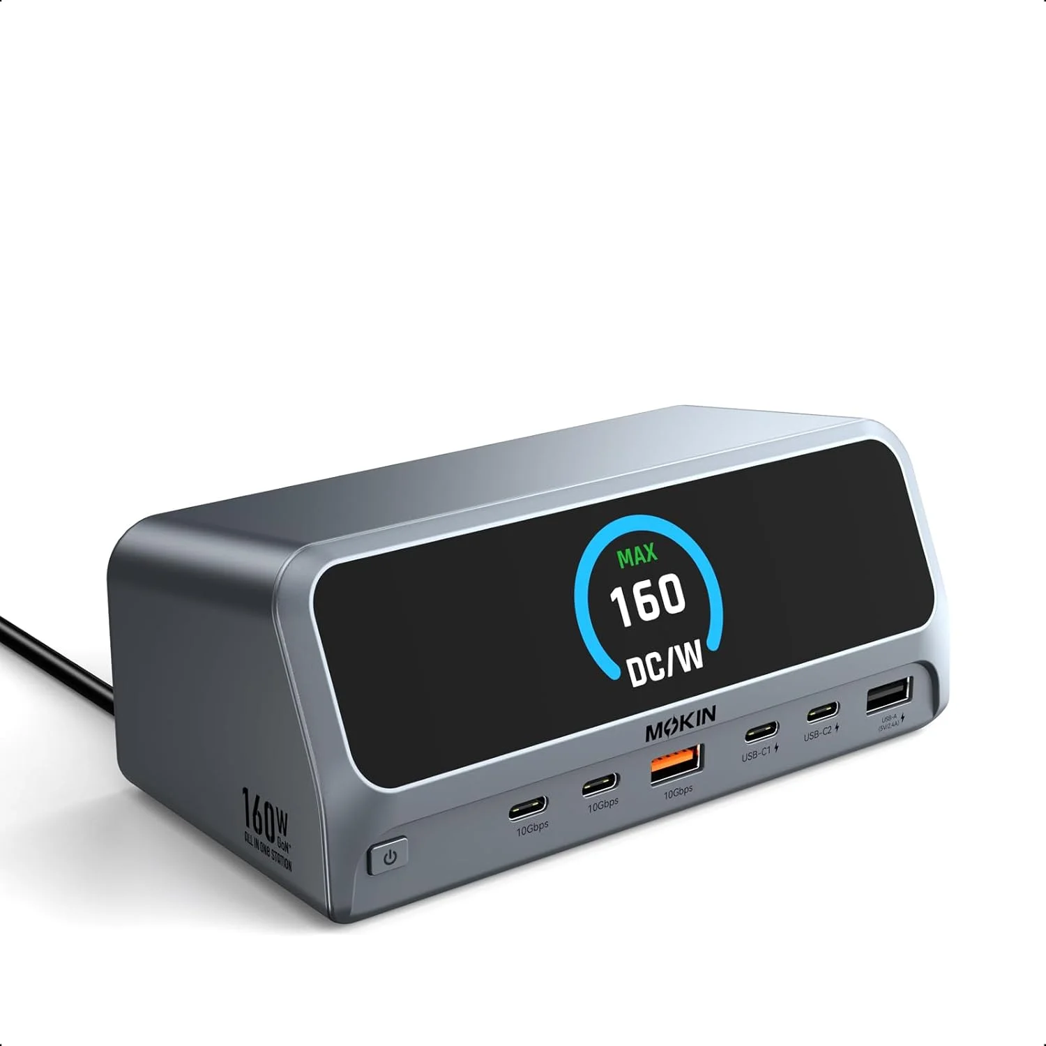 داک استیشن MOKiN، ایستگاه شارژ لپ‌تاپ USB C سیزده در یک با نمایشگر هوشمند LCD 2.26 اینچی، نمایشگر دوگانه HDMI، پورت‌های USB A/C با سرعت 10 گیگابیت بر ثانیه، اترنت گیگابیتی، حداکثر خروجی 160 وات برای Dell، HP، Lenovo و غیره