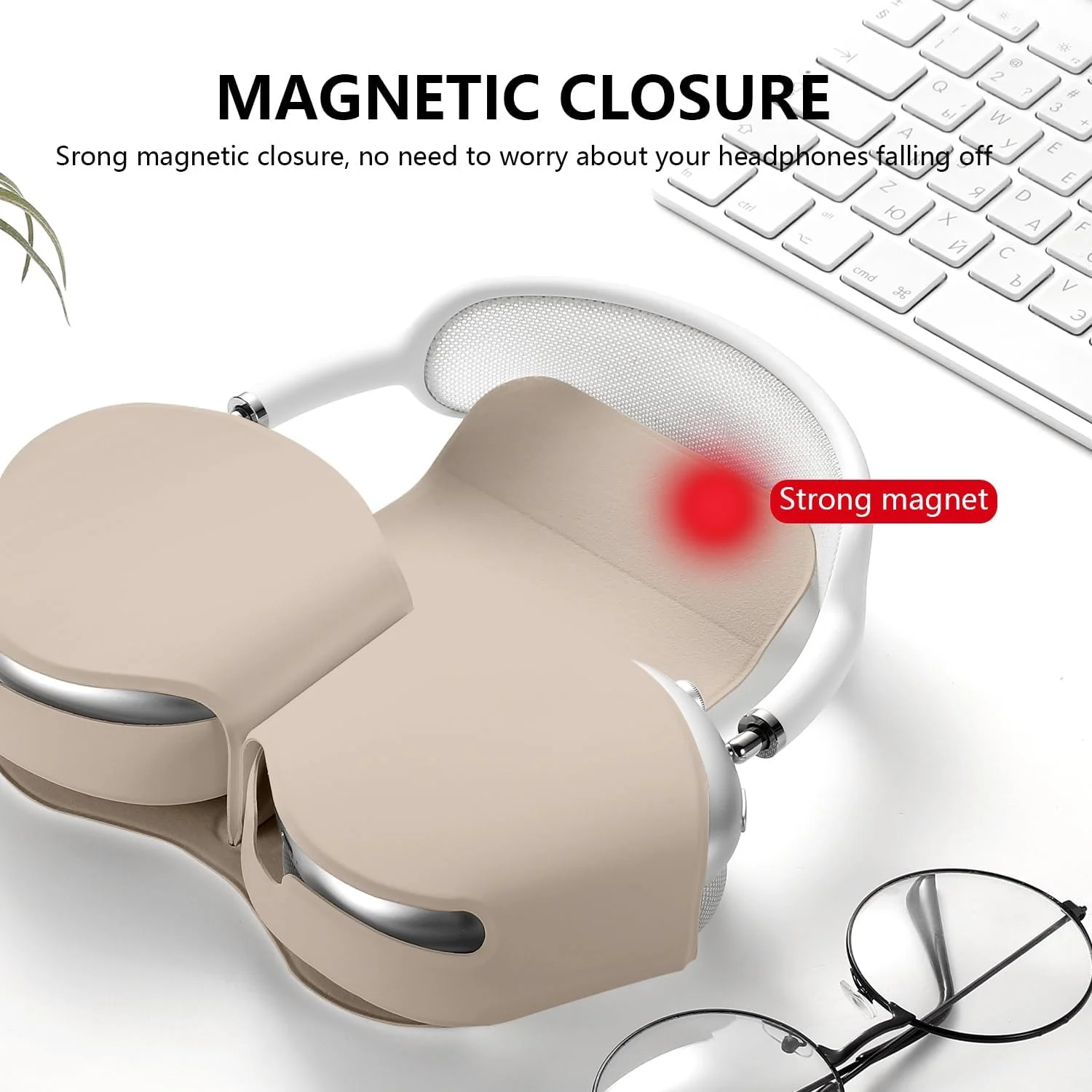 کیف هوشمند سازگار با ایرپادز مکس، حالت خواب خودکار، ضد خش و ضد گرد و غبار، کیف حمل مسافرتی قابل حمل برای ایرپاد مکس اپل، کیف هدفون. (رنگ بدن)