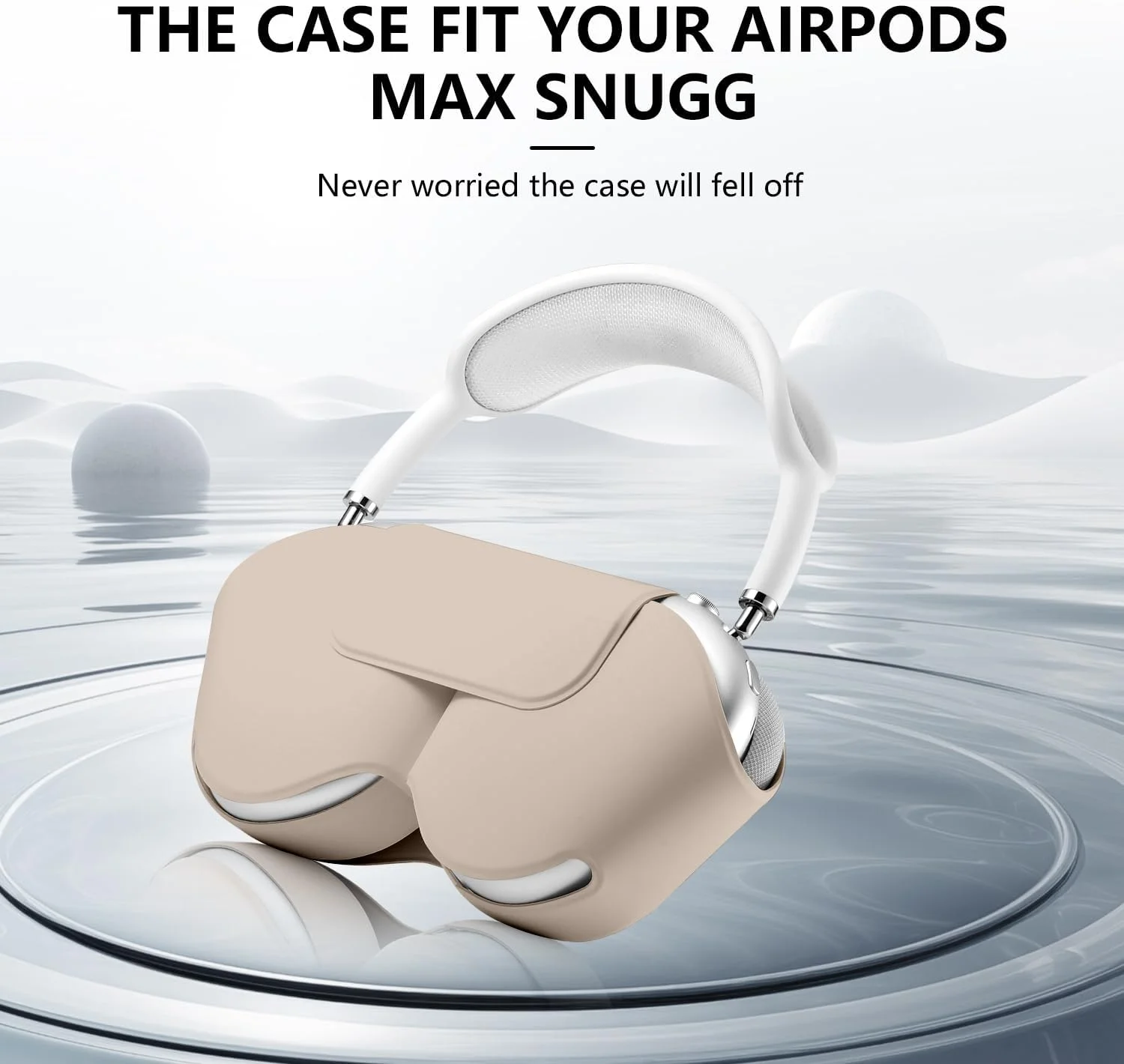 کیف هوشمند سازگار با ایرپادز مکس، حالت خواب خودکار، ضد خش و ضد گرد و غبار، کیف حمل مسافرتی قابل حمل برای ایرپاد مکس اپل، کیف هدفون. (رنگ بدن)