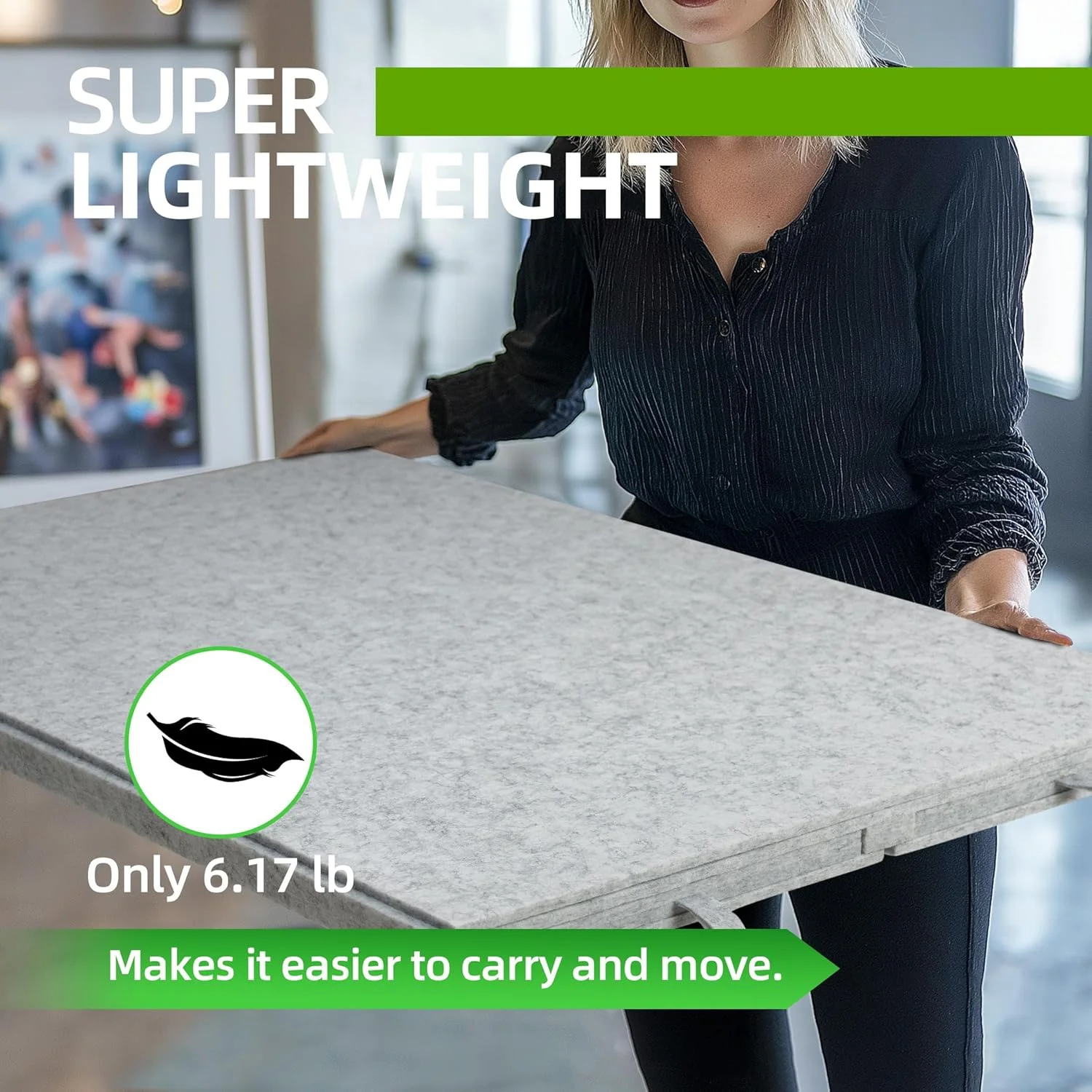 تخته پازل 1500 تکه شیب دار LAVIEVERT با پایه و روکش 2 در 1، تخته پازل سبک وزن با 6 کشو، میز نگهداری پازل نمدی قابل حمل برای بزرگسالان - خاکستری روشن