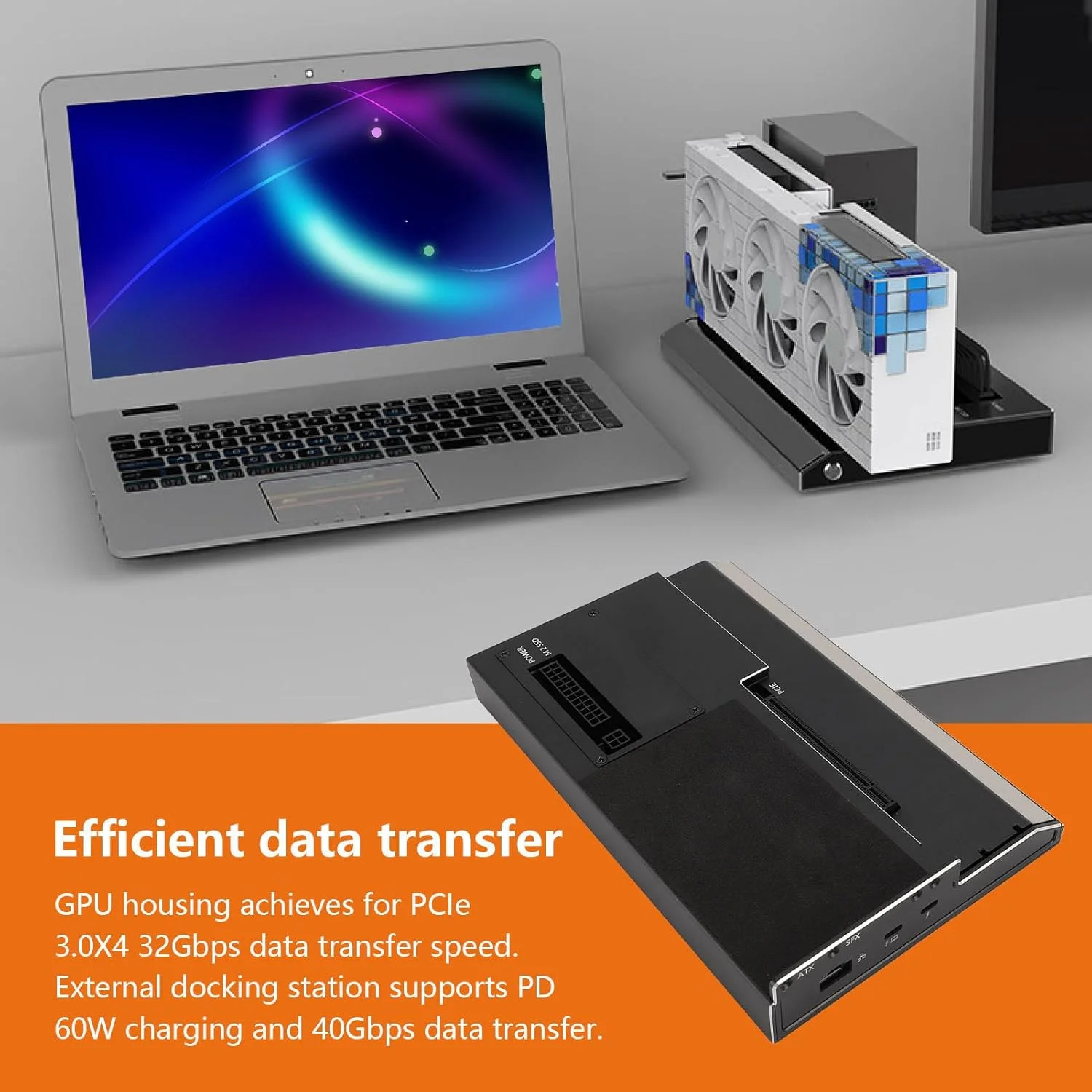 محفظه کوچک کارت گرافیک Dpofirs، ایستگاه داک کارت گرافیک اکسترنال USB4 40Gbps، سازگار با PCIe، با رابط TB RJ45 M.2 NVMe، برای استفاده در لپ تاپ و کنسول های بازی