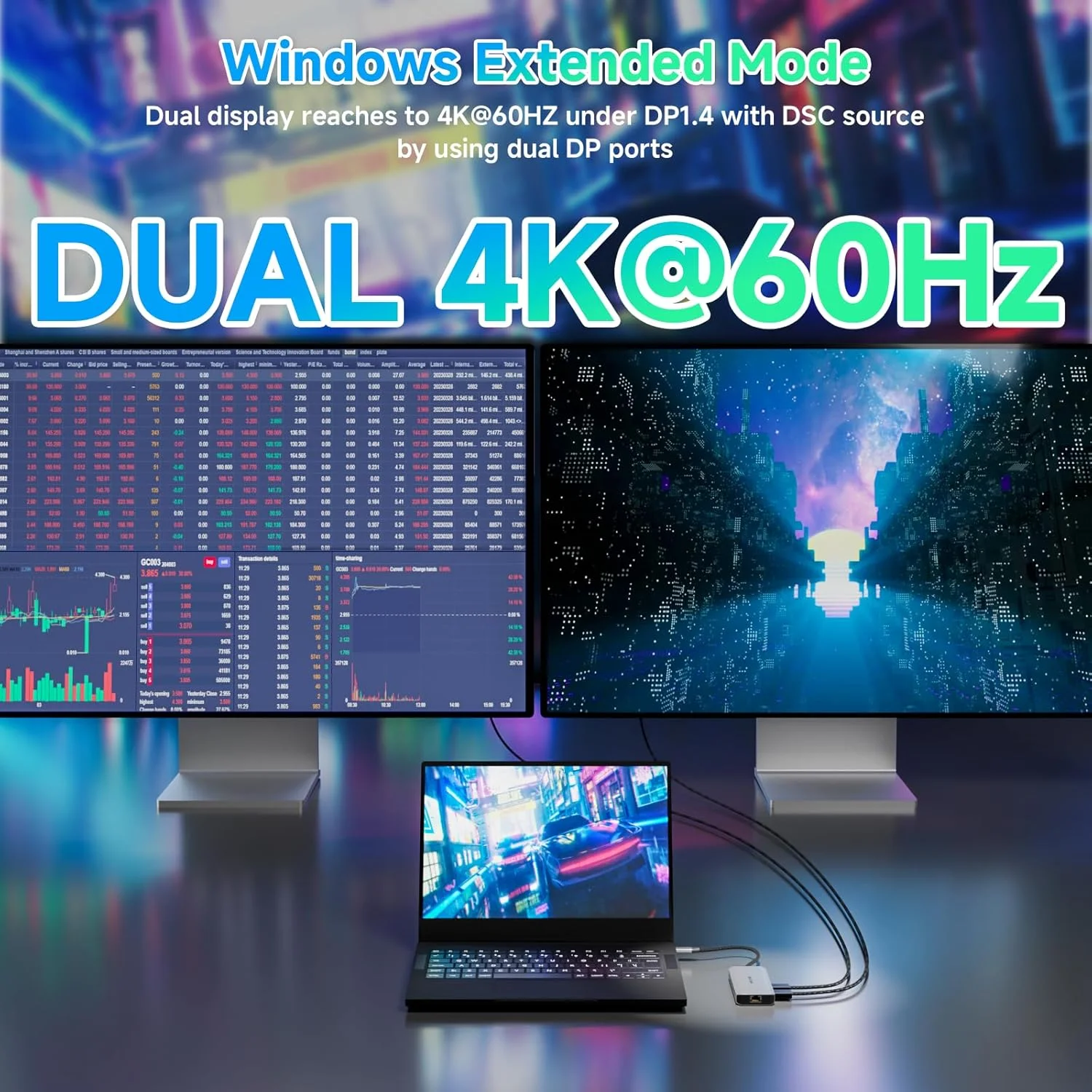 داک استیشن 10 گیگابیت بر ثانیه با پشتیبانی از دو مانیتور، داک استیشن WAVLINK Displayport با پشتیبانی از سه نمایشگر با دو پورت DP، پورت HDMI، پورت PD 100W، پورت RJ45، هاب USB 3.1 A/C 12 در 1، داک USB C برای مک/دل/اچ پی/لنوو