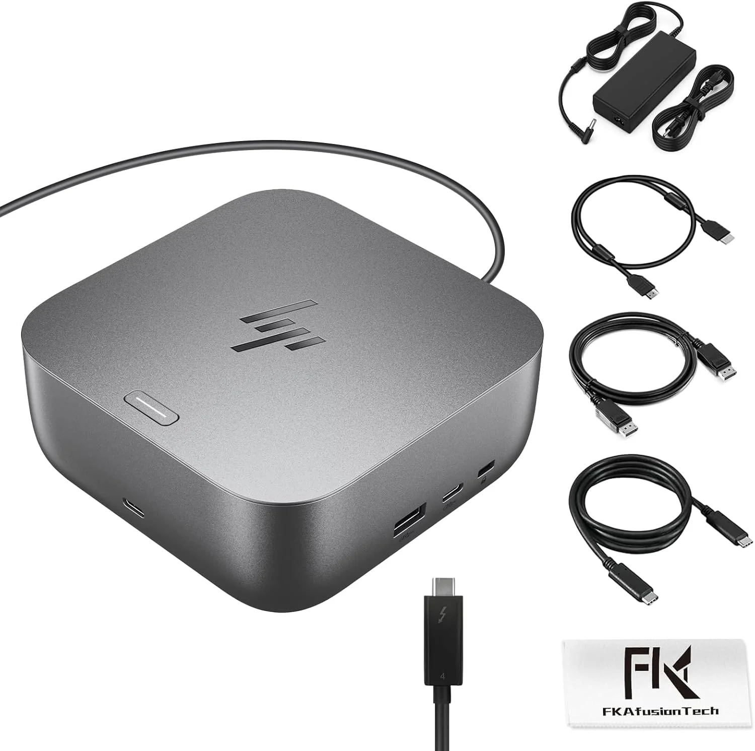 داک استیشن اچ پی برای لپ تاپ، مانیتور دوگانه و بسته شارژ - داک اچ پی Thunderbolt 4 Ultra 100W G6 با آداپتور AC 100W، کابل HDMI و DP و کابل USB-C
