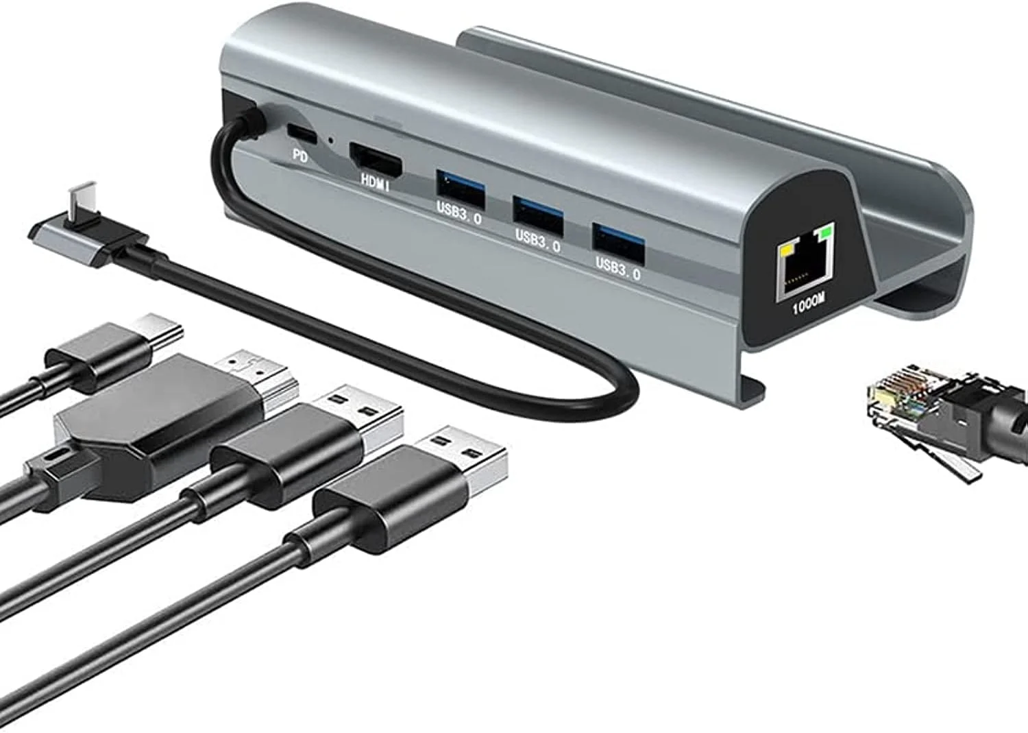 داک استیشن 6 در 1 سازگار با استیم دک، با خروجی HDMI 2.0 4K 60Hz، گیگابیت اترنت، 3 پورت USB-A 3.0 و پورت USB-C با سرعت شارژ کامل داک استیشن 6 در 1 سازگار با استیم دک، با خروجی HDMI 2.0 4K 60Hz، گیگابیت اترنت، 3 پورت USB-A 3.0 و پورت USB-C با سرعت شارژ کامل