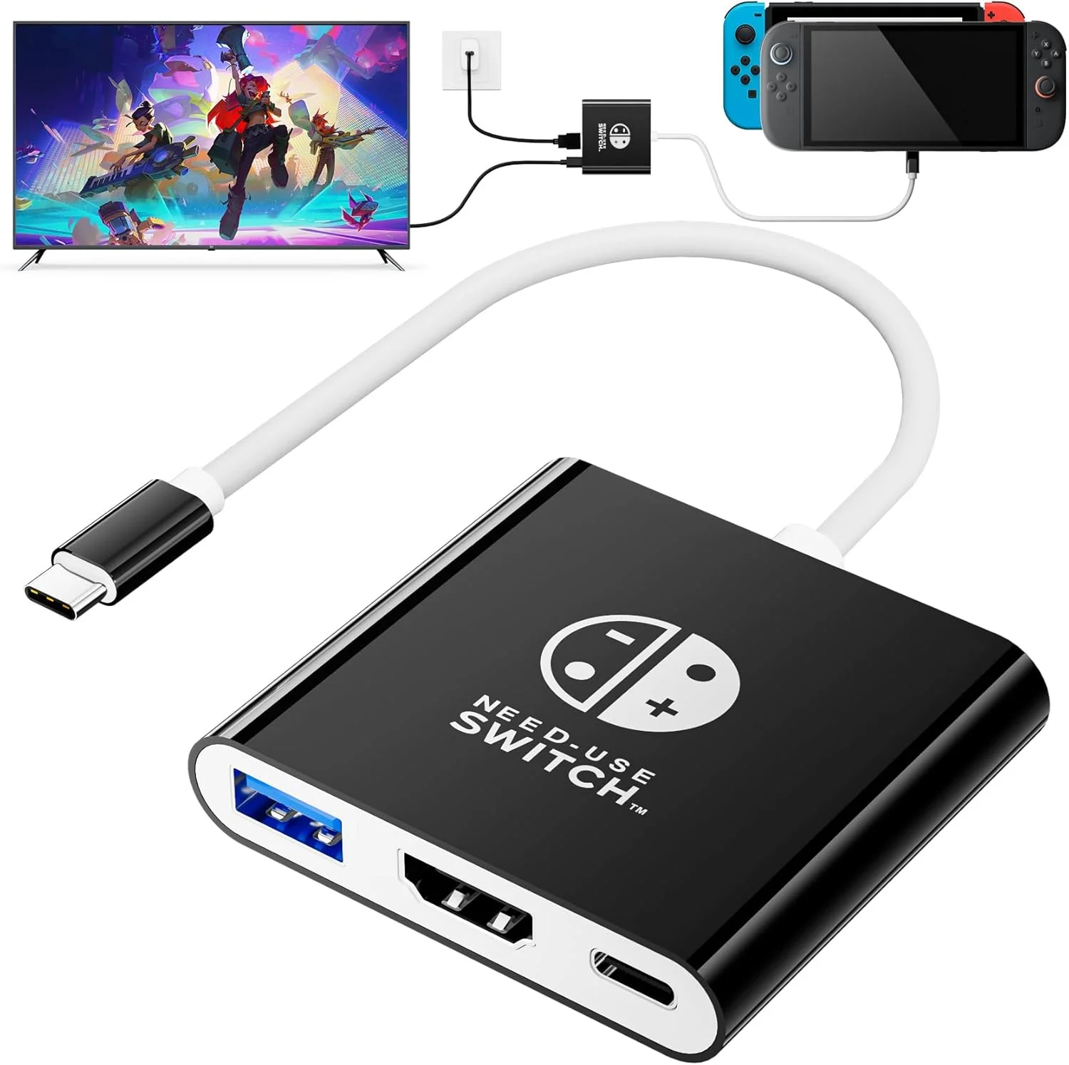 داک تلویزیون برای سوییچ 2، ایستگاه اتصال برای سوییچ/سوییچ OLED/استیم دک/مک بوک، آداپتور تلویزیون قابل حمل و داک مسافرتی، سازگار با سوییچ 2، پشتیبانی از HDMI 2.0a HDR 4K@60Hz، پورت PD 100W، USB 3.0 داک تلویزیون برای سوییچ 2، ایستگاه اتصال برای سوییچ/سوییچ OLED/استیم دک/مک بوک، آداپتور تلویزیون قابل حمل و داک مسافرتی، سازگار با سوییچ 2، پشتیبانی از HDMI 2.0a HDR 4K@60Hz، پورت PD 100W، USB 3.0