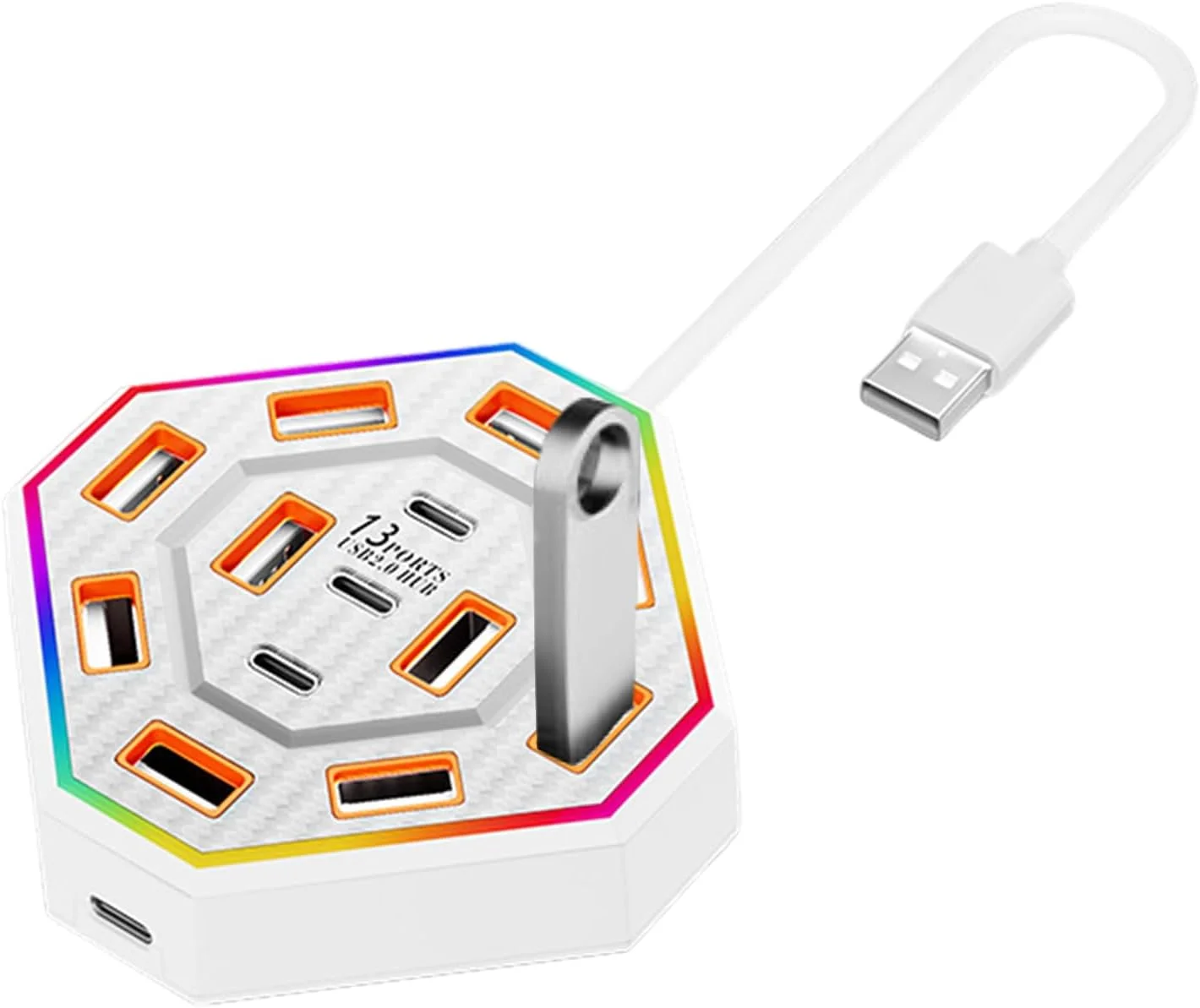 داک استیشن لپ تاپ، هاب USB داکینگ استیشن 13 پورت، لوازم جانبی RGB الکتریکی مناسب برای متخصصان، دانشجویان