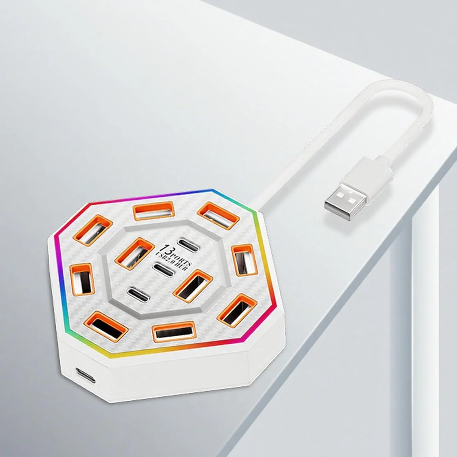 داک استیشن لپ تاپ، هاب USB داکینگ استیشن 13 پورت، لوازم جانبی RGB الکتریکی مناسب برای متخصصان، دانشجویان