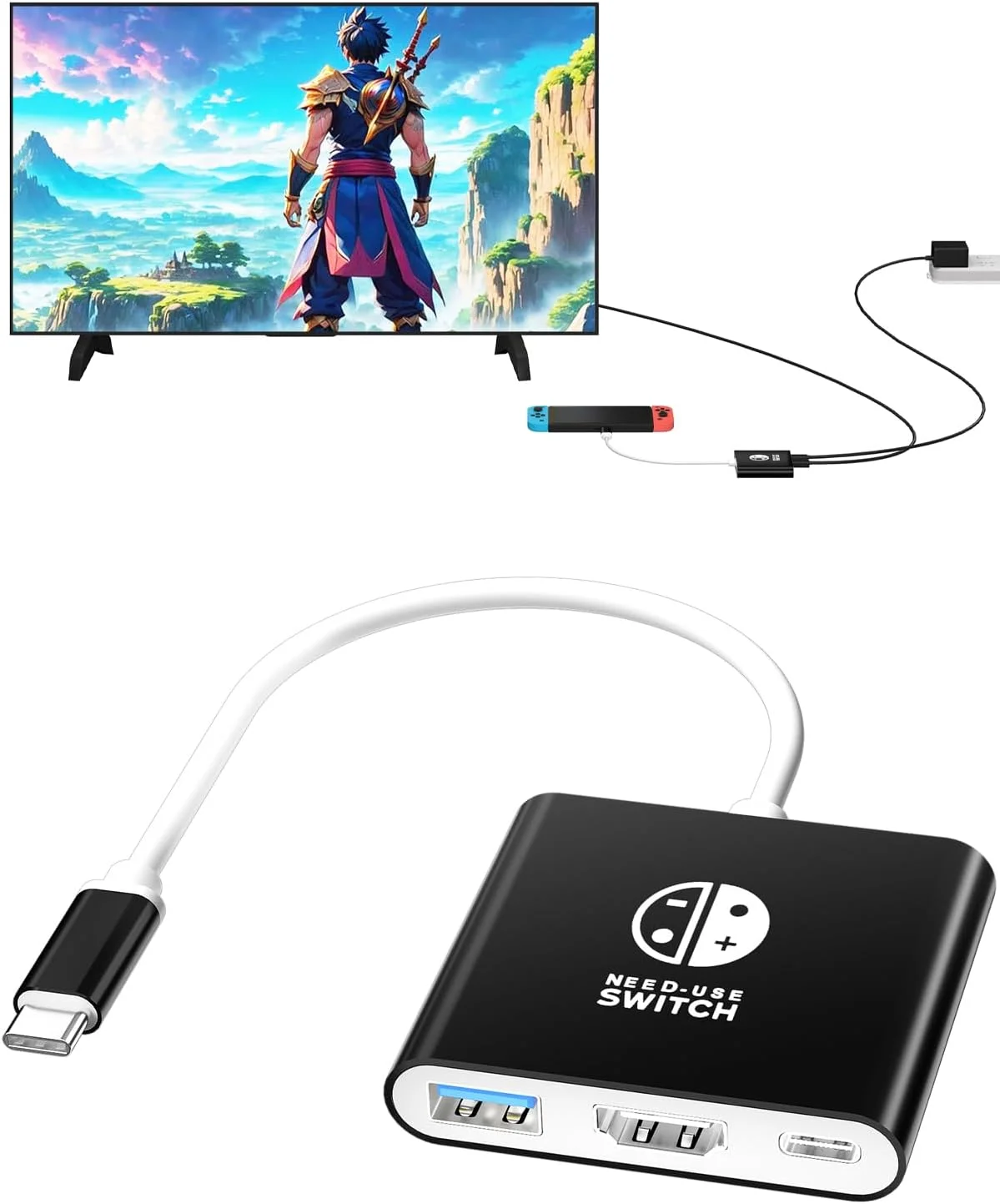 داک سوئیچ برای نینتندو سوئیچ و OLED، جایگزین عالی 3 در 1، آداپتور USB C به HDMI، داک مسافرتی قابل حمل، مشکی داک سوئیچ برای نینتندو سوئیچ و OLED، جایگزین عالی 3 در 1، آداپتور USB C به HDMI، داک مسافرتی قابل حمل، مشکی