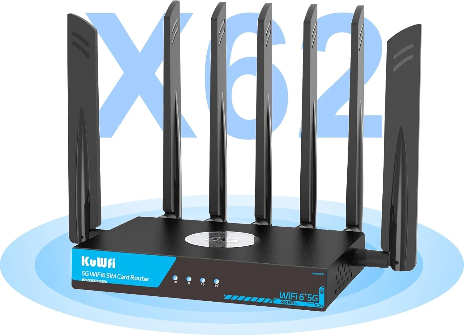 روتر 5G سلولار صنعتی KuWFi با دو اسلات سیم کارت برای آپارتمان و مناطق روستایی RV | آنلاک برای Verizon/AT&T | WiFi 6 دو بانده 3000 مگابیت بر ثانیه | اترنت 2.5G | WireGuard VPN | M2M/IoT باندهای فرکانس جهانی