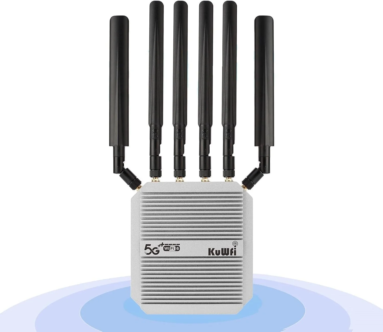 روتر 5G بیرونی KuWFi با دو سیم کارت، AX3000 WiFi 6 CPE، ضد آب IP67، 4x4 MIMO 2500Mbps، Qualcomm IPQ5018/SDX62، قفل باند VPN TTL، آنتن های جداشدنی