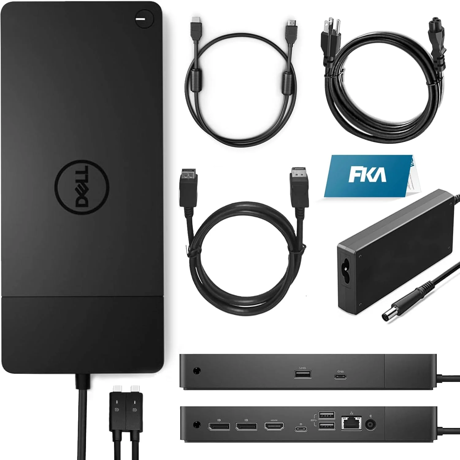 دِل WD19DC داکینگ استیشن، داک پرفورمنس WD19DC با آداپتور برق 240 واتی + تحویل برق 210 واتی + کابل HDMI زوم‌اسپید + کابل DisplayPort زوم‌اسپید (نو)