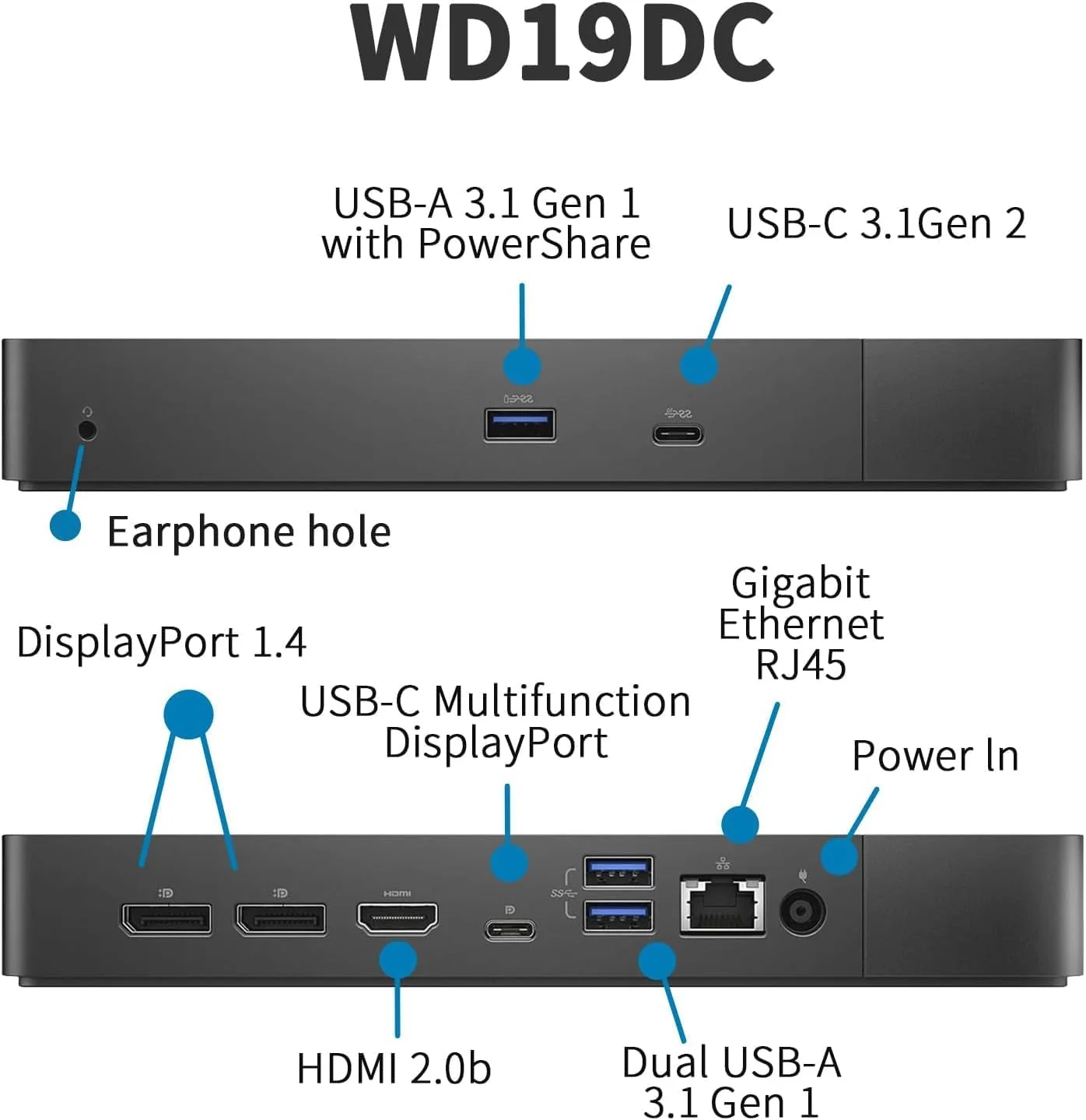 دِل WD19DC داکینگ استیشن، داک پرفورمنس WD19DC با آداپتور برق 240 واتی + تحویل برق 210 واتی + کابل HDMI زوماسپید + کابل DisplayPort زوماسپید (نو) دِل WD19DC داکینگ استیشن، داک پرفورمنس WD19DC با آداپتور برق 240 واتی + تحویل برق 210 واتی + کابل HDMI زوماسپید + کابل DisplayPort زوماسپید (نو)