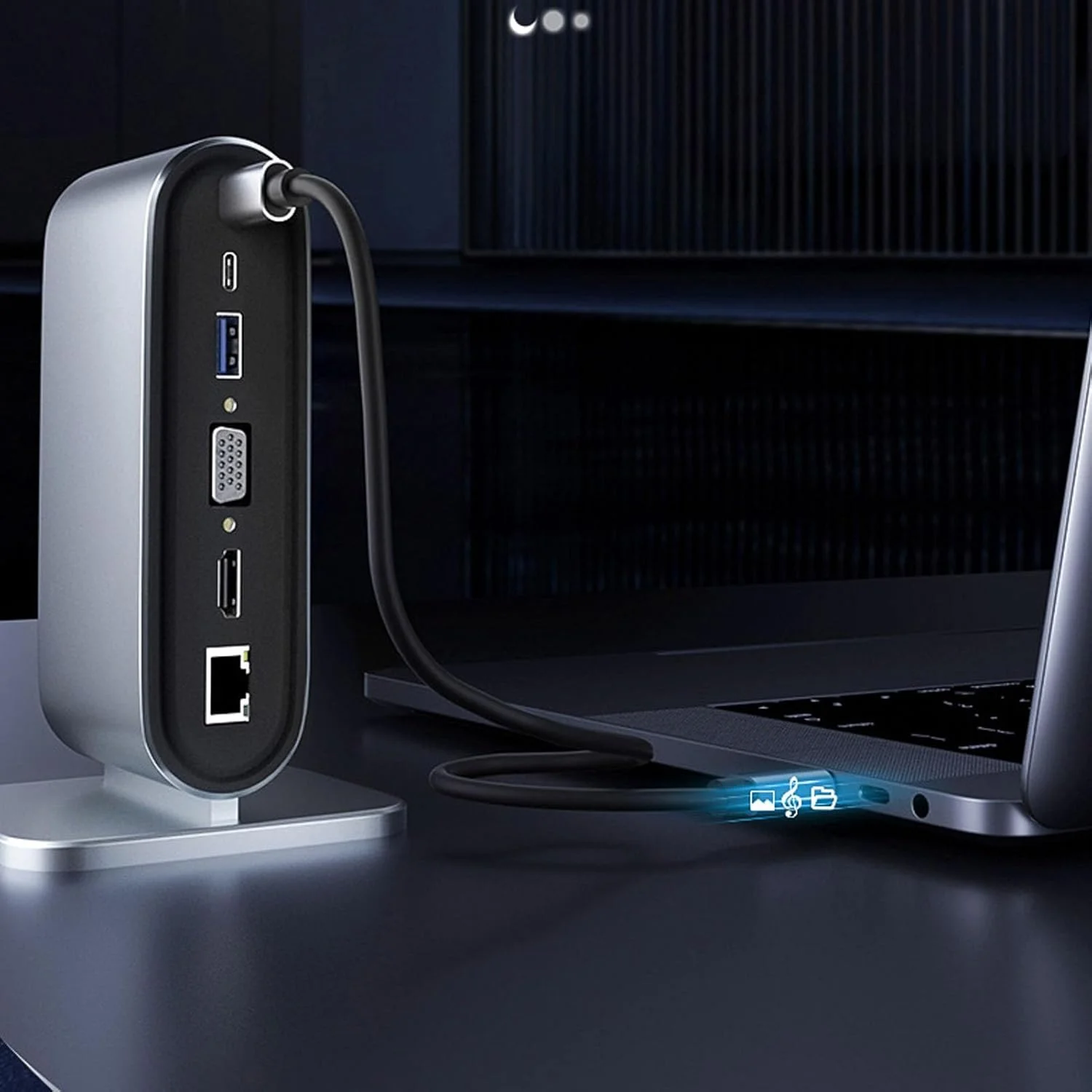 داک استیشن لپ تاپ Cryfokt 12 در 1 هاب انتقال پرسرعت USB C برای کاربران آلیاژ آلومینیوم