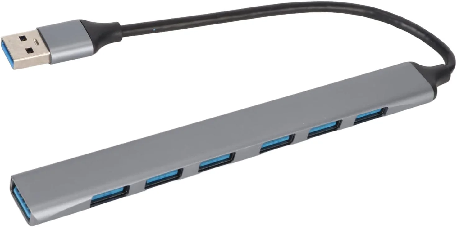 هاب اسپلیتر USB شیکریس 7 در 1 با طراحی فشرده، پورت های USB 3.0 و 2.0، اتصال و پخش آسان برای سفرهای کاری