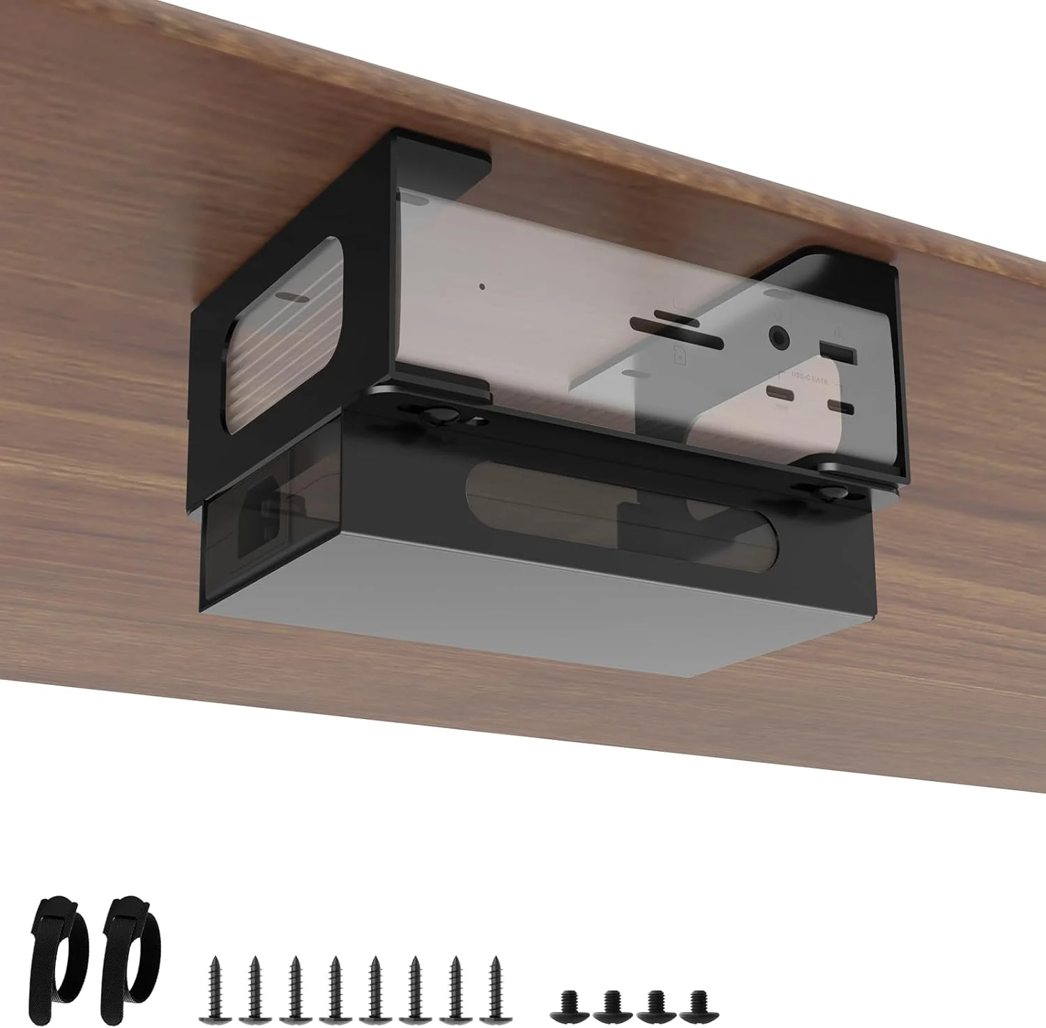 نگهدارنده فلزی زیر میزی سازگار با داک CalDigit TS4/ TS3 Plus/ TS5 + آداپتور برق، نگهدارنده قابل تنظیم زیر میزی برای پایه اتصال Thunderbolt 4/3/5 به همراه بست کمربندی و پیچ نگهدارنده فلزی زیر میزی سازگار با داک CalDigit TS4/ TS3 Plus/ TS5 + آداپتور برق، نگهدارنده قابل تنظیم زیر میزی برای پایه اتصال Thunderbolt 4/3/5 به همراه بست کمربندی و پیچ