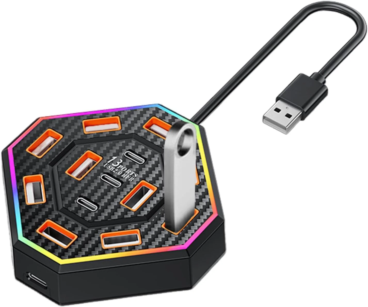 داک استیشن کامپیوتر - هاب USB داک استیشن 13 پورت - لوازم جانبی RGB الکتریکی مناسب کار حرفه ای برای دانشجویان، بزرگسالان، مردان و زنان داک استیشن کامپیوتر - هاب USB داک استیشن 13 پورت - لوازم جانبی RGB الکتریکی مناسب کار حرفه ای برای دانشجویان، بزرگسالان، مردان و زنان