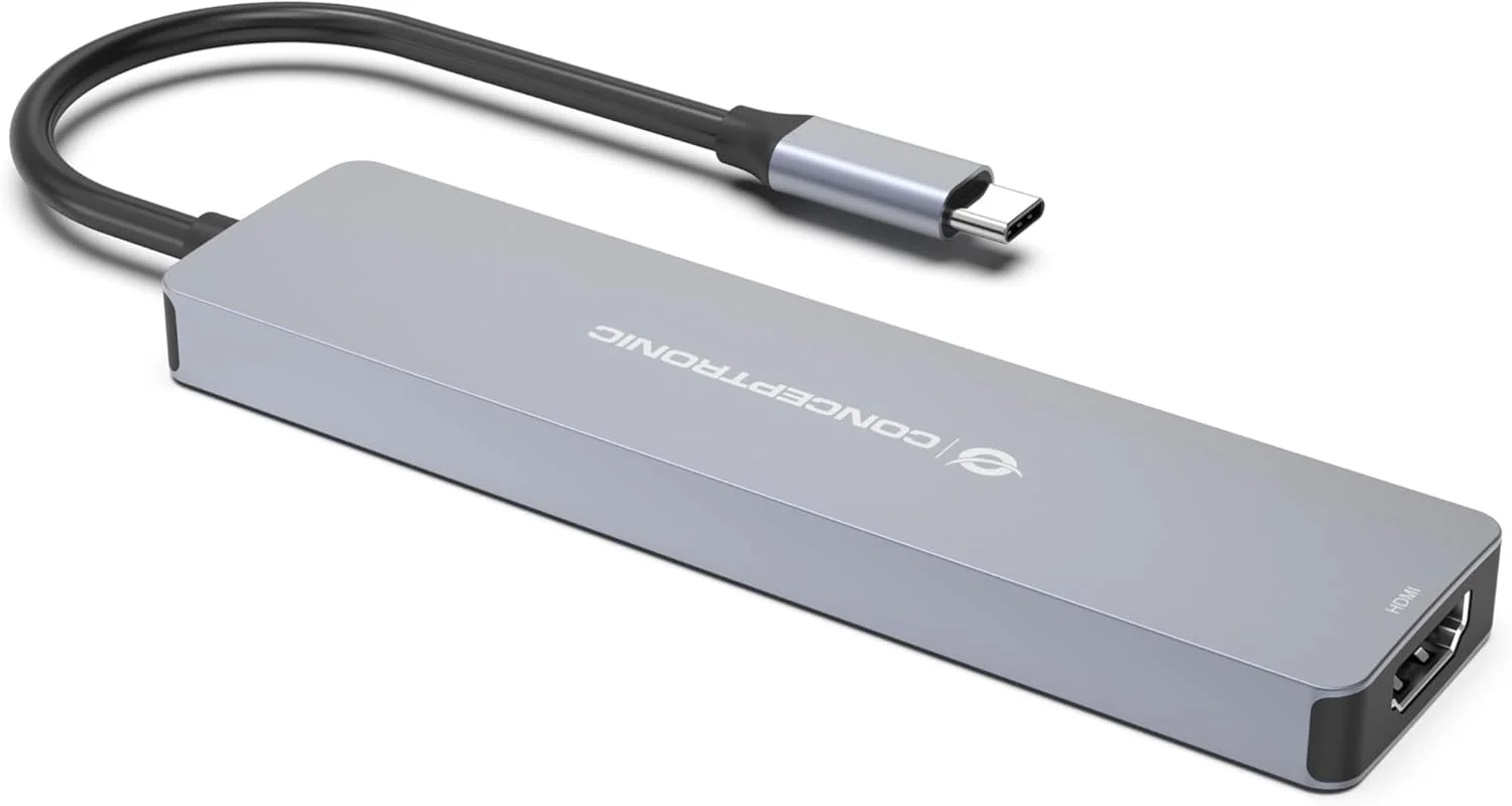 داک استیشن Conceptronic USB-C به HDMI، 2xUSB-A، 2xUSB-C، SD، TF 0.25 متری