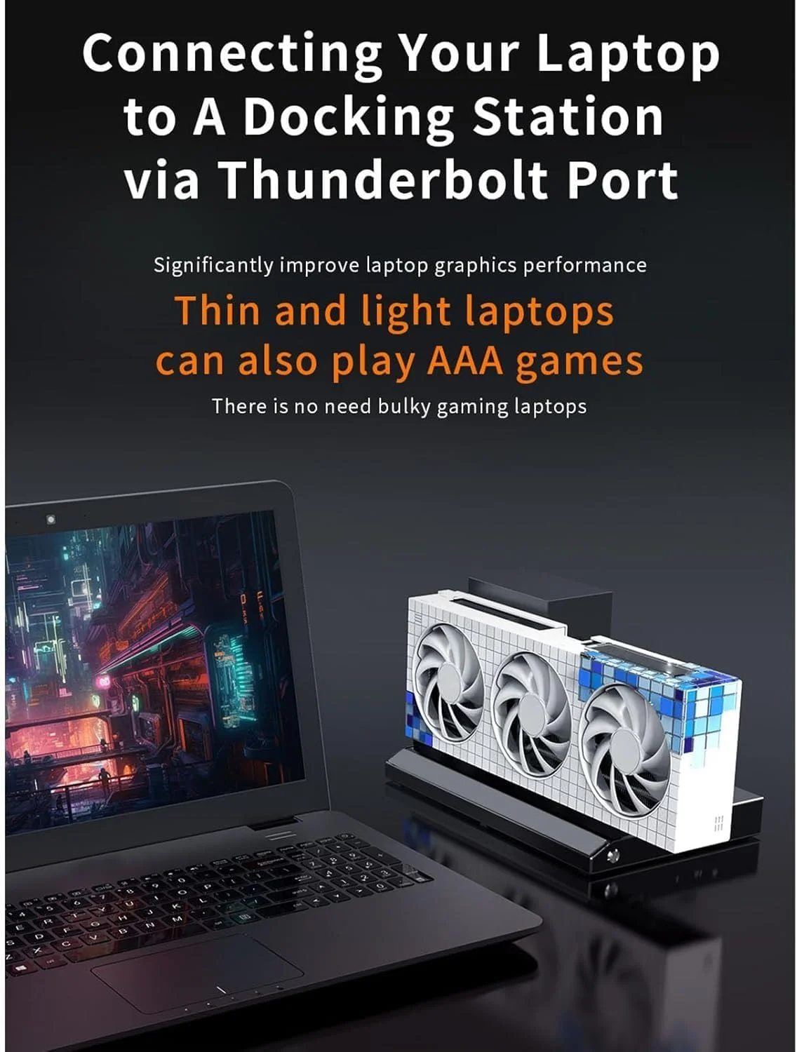 محفظه کارت گرافیک اکسترنال Bewinner برای Thunderbolt 3، M.2 Nvme SSD 1000Mbps RJ45 لپ تاپ، داک کارت گرافیک اکسترنال، ایستگاه داک گرافیک با رابط توسعه PCIe3.0 X4، SFX و ATX