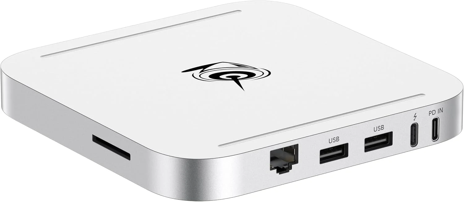 ایستگاه اتصال Beelink Mate SE-A 80Gbps USB-C، دارای دو اسلات M.2 PCIex2 SSD (حداکثر 16 ترابایت)، USB-A3.0 * 2، LAN 2.5G * 1، SD4.0 * 1، مناسب برای SER8/SER9 PRO/لپ‌تاپ‌ها/کامپیوترهای رومیزی/مینی کامپیوتر، آلیاژ آلومینیوم، نقره‌ای یخی