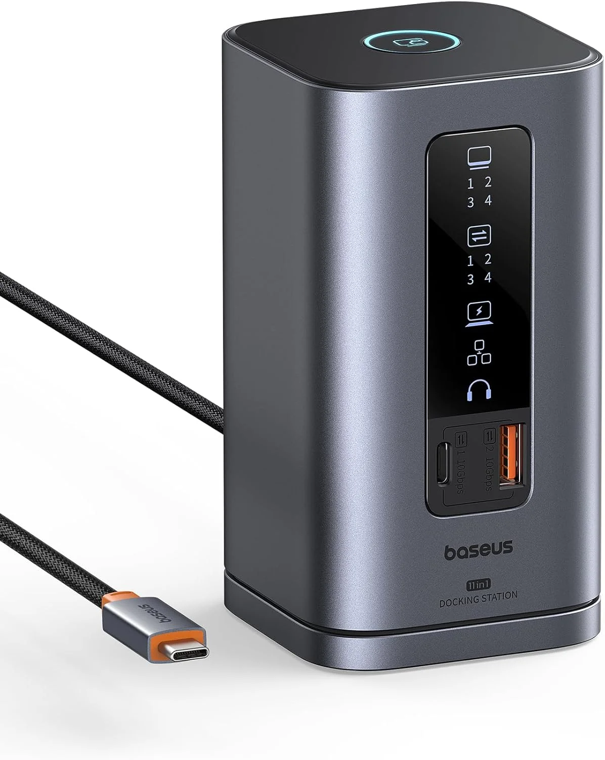 داک استیشن Baseus، مدل Spacemate(Win) 11 در 1، نمایشگر سه گانه، 4K HDMI و DP، پورت های USB A/C با سرعت 10 گیگابیت بر ثانیه، گیگابیت اترنت، PD 100W، صدا، داک استیشن لپ تاپ برای ویندوز/دل/اچ پی/لنوو/ایسوس/ایسر/مک