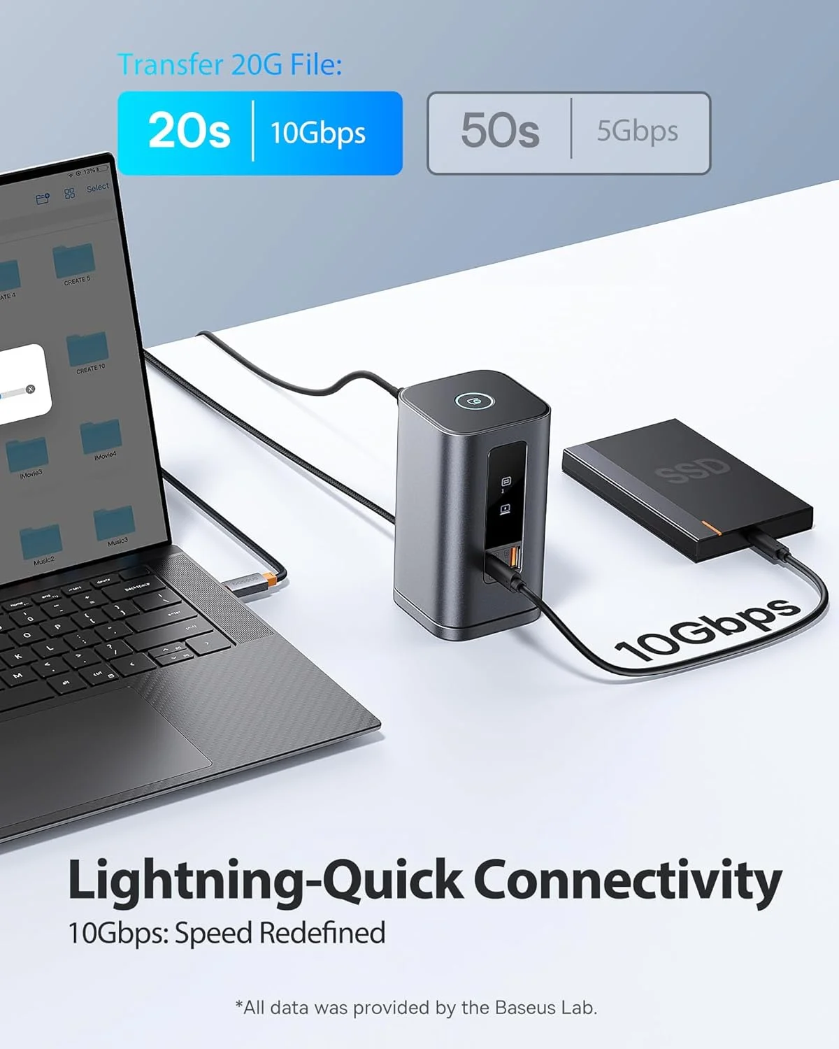 داک استیشن Baseus، مدل Spacemate(Win) 11 در 1، نمایشگر سه گانه، 4K HDMI و DP، پورت های USB A/C با سرعت 10 گیگابیت بر ثانیه، گیگابیت اترنت، PD 100W، صدا، داک استیشن لپ تاپ برای ویندوز/دل/اچ پی/لنوو/ایسوس/ایسر/مک