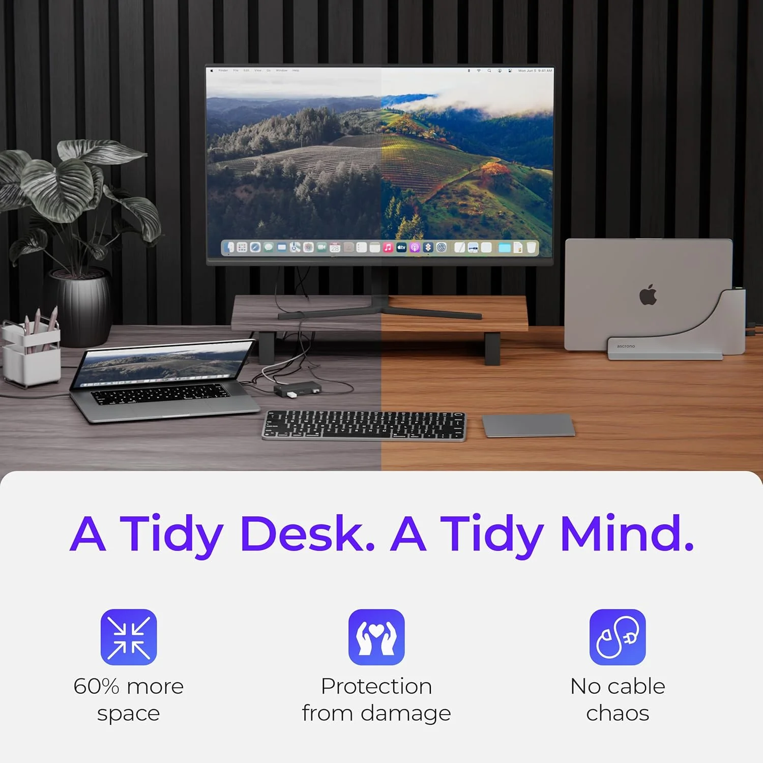 ایستگاه اتصال Ascrono MacBook مناسب برای MacBook Pro 14 اینچ 2021-23 و M2 - از 2 پورت Thunderbolt-4 USB-C و اتصال یکپارچه دو نمایشگر لذت ببرید