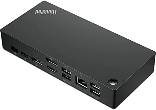 داک USB Type-C لنوو ThinkPad Gen 2 با کیفیت 4K (40AY0090US) + کابل HDMI زوم‌اسپید (دارای اترنت) + کابل DisplayPort زوم‌اسپید + بسته شروع به کار، مشکی