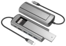 AE-COMP - داک استیشن توسعه Type-C، اسپلیتر USB، آداپتورهای کابل HDMI چند رابط، مبدل کامپیوتر (6 در 1)