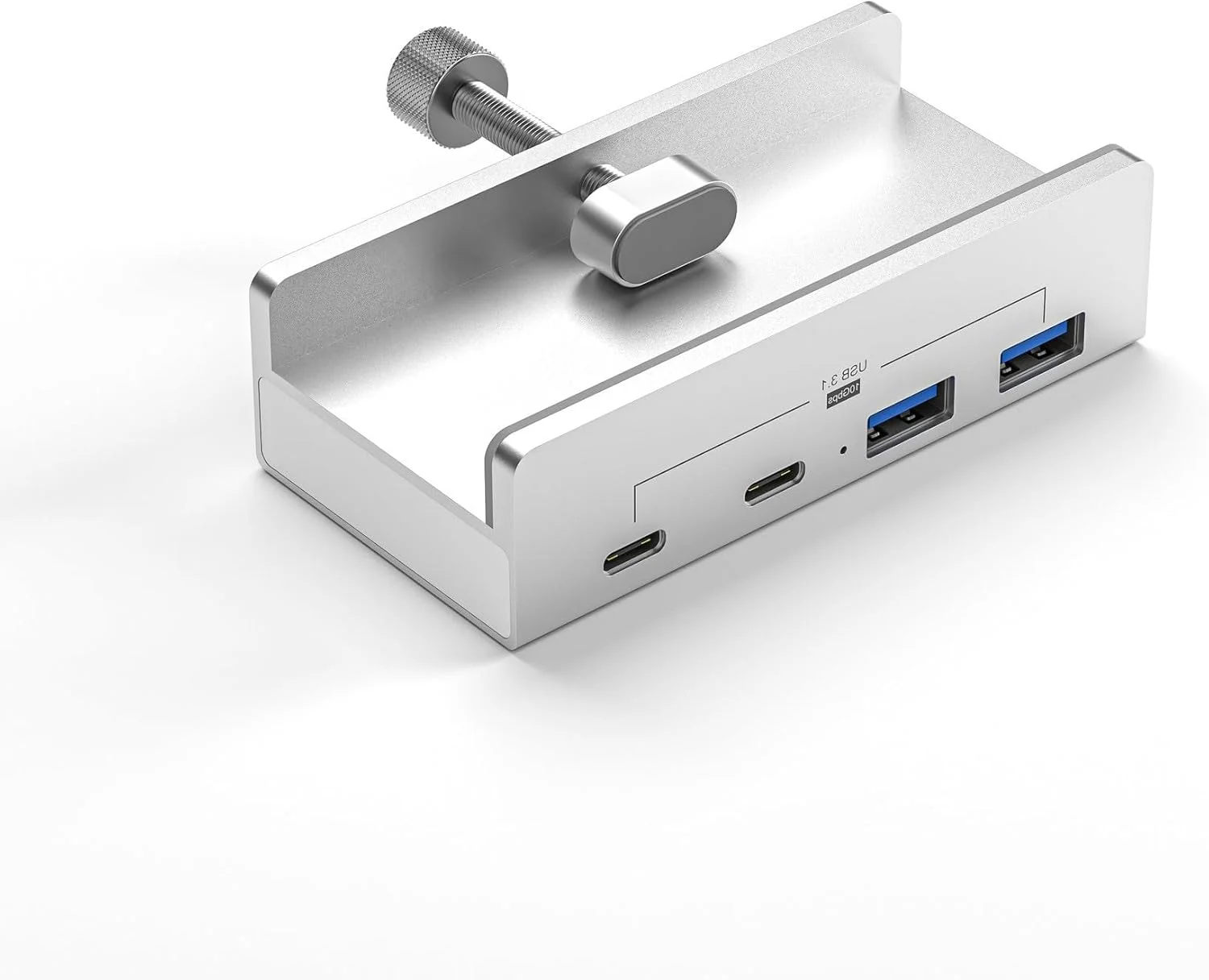 هاب آلومینیومی USB با سرعت 10 گیگابیت بر ثانیه، هاب USB 3.1، نگهدارنده تلفن، توسعه دهنده چندگانه داک اسپلیتر برای لوازم جانبی کامپیوتر رومیزی لپ تاپ، هاب C