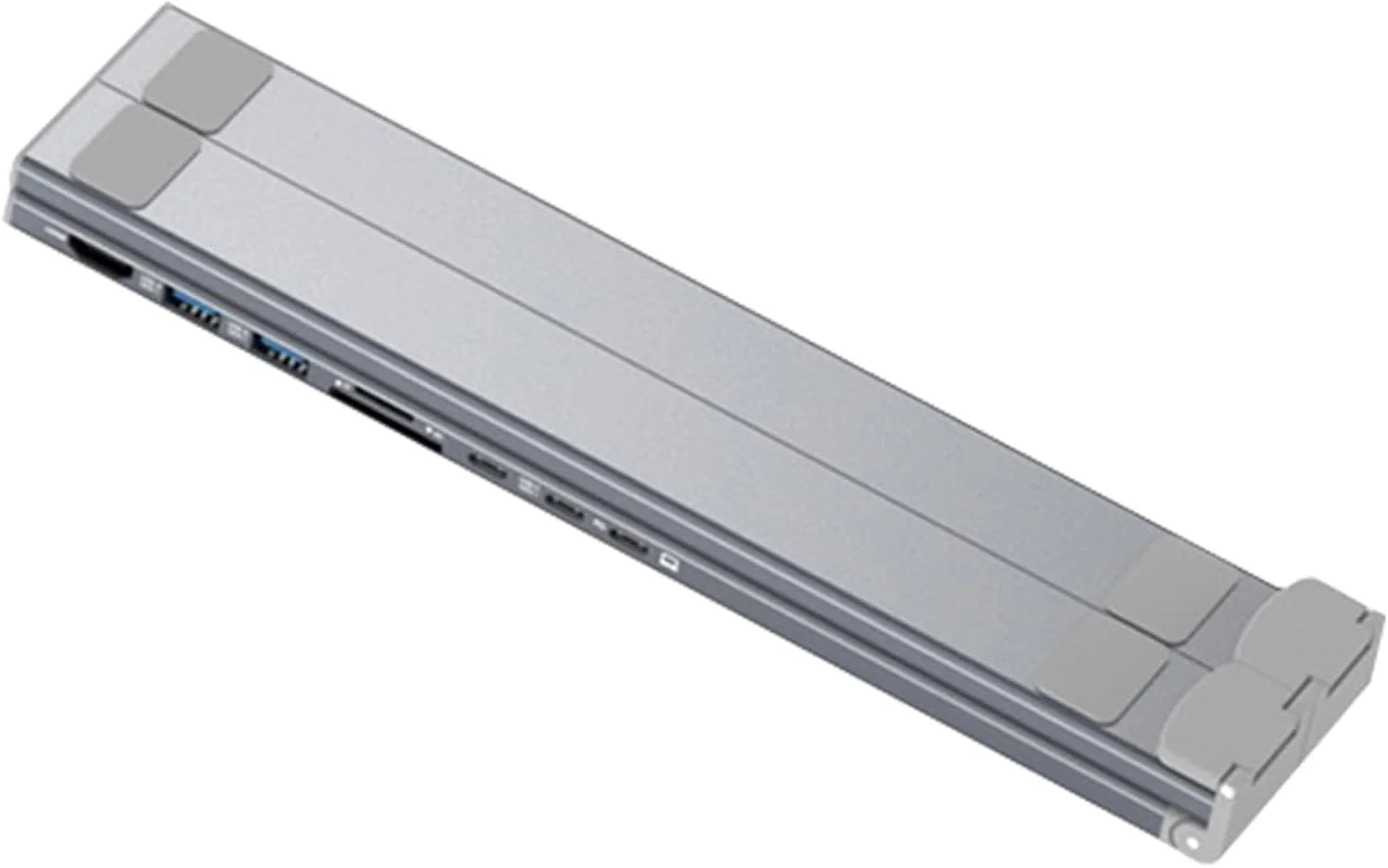 پایه لپ‌تاپ با ایستگاه اتصال، پایه تبلت رومیزی با ارتفاع قابل تنظیم، آداپتور چند پورت ارگونومیک 8 در 1 با شارژ سریع برای کامپیوتر، نوت‌بوک، دسکتاپ، کار در خانه و مطالعه