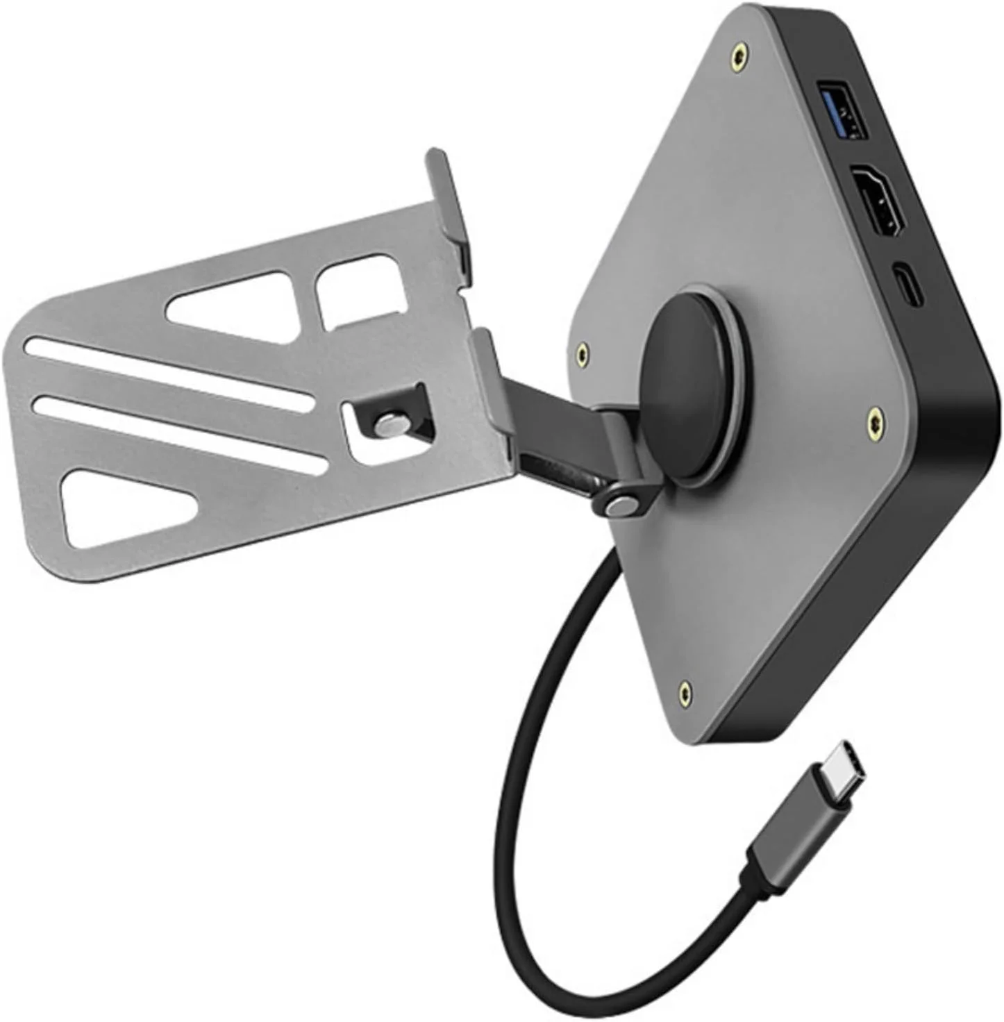 پایه استند داک ایستگاه آداپتور Type C سه پورت برای کنسول های بازی دستی و دستگاه های USB در محفظه فلزی