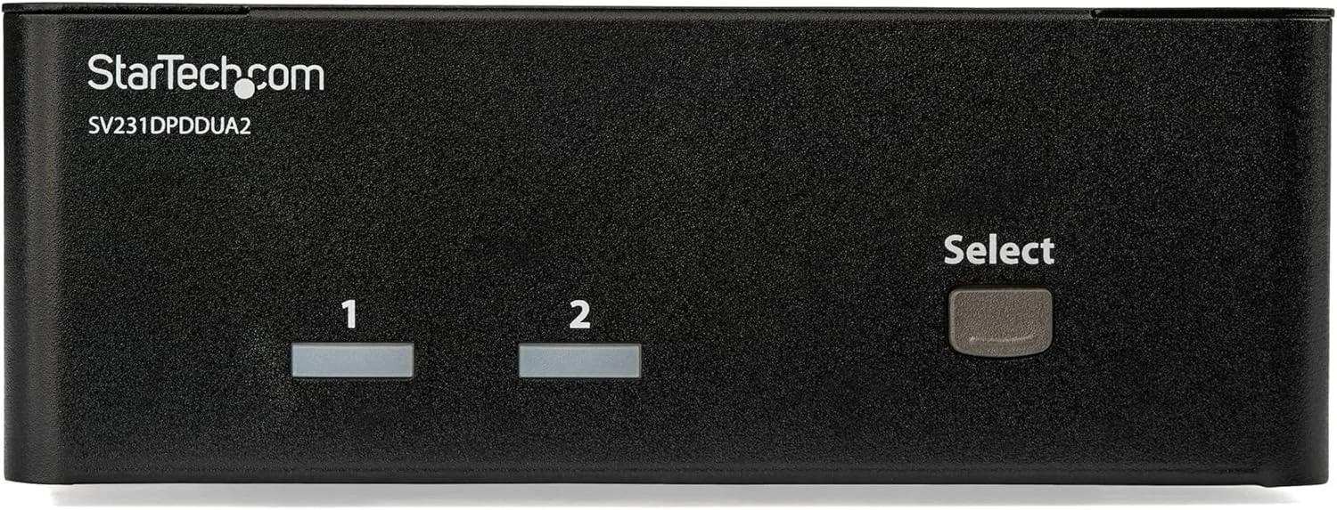 سوئیچ KVM دو پورت DisplayPort استار تک - دو مانیتوره - 4K 60 - با پشتیبانی از صدا و لوازم جانبی USB - DP 1.2 - هاب USB, TAA (SV231DPDDUA2)