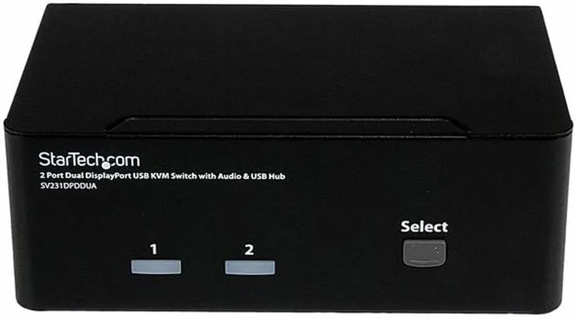 سوئیچ KVM دو پورت USB با دو خروجی DISPLAYPORT به همراه هاب USB 2.0 و صدا