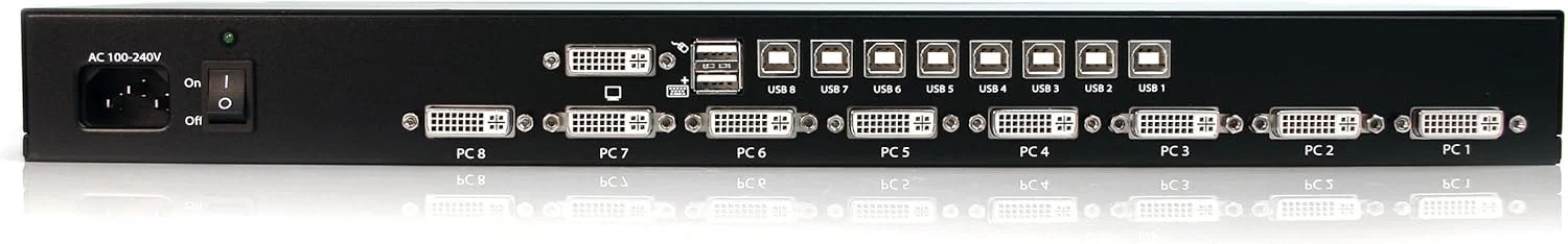 سوئیچ KVM هشت پورت USB DVI StarTech.com با قابلیت نصب در رک 1U - سوئیچ KVM USB DVI - سوئیچ KVM DVI - سوئیچ KVM USB، TAA (SV831DVIU)