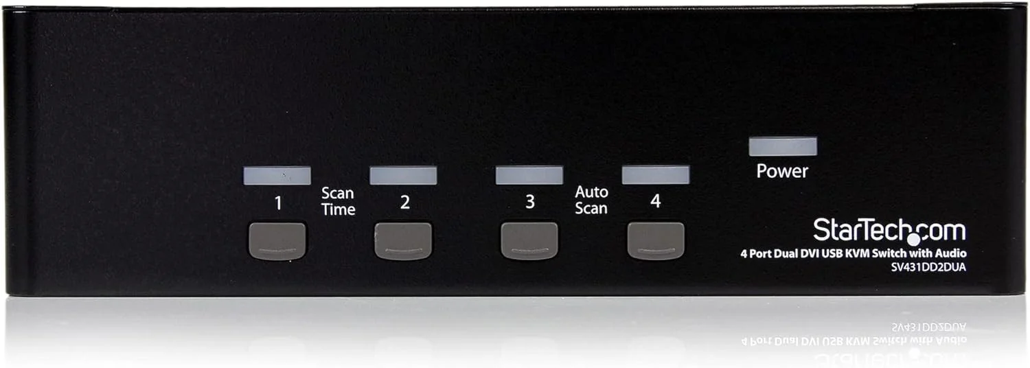 سوئیچ KVM چهار پورت Dual DVI با صدا برای کامپیوترها - هاب USB داخلی (SV431DD2DUA)