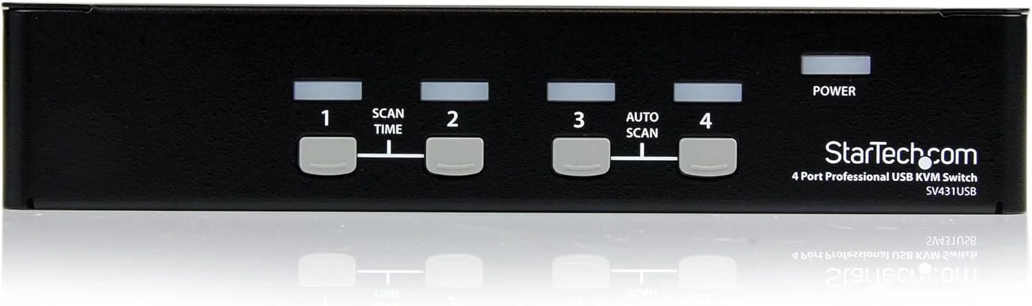 سوئیچ KVM چهار پورت VGA USB حرفه ای StarTech.com با هاب - سوئیچ KVM قابل نصب در رک 1U (SV431USB)