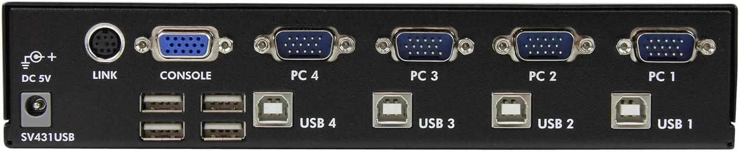 سوئیچ KVM چهار پورت VGA USB حرفه ای StarTech.com با هاب - سوئیچ KVM قابل نصب در رک 1U (SV431USB)