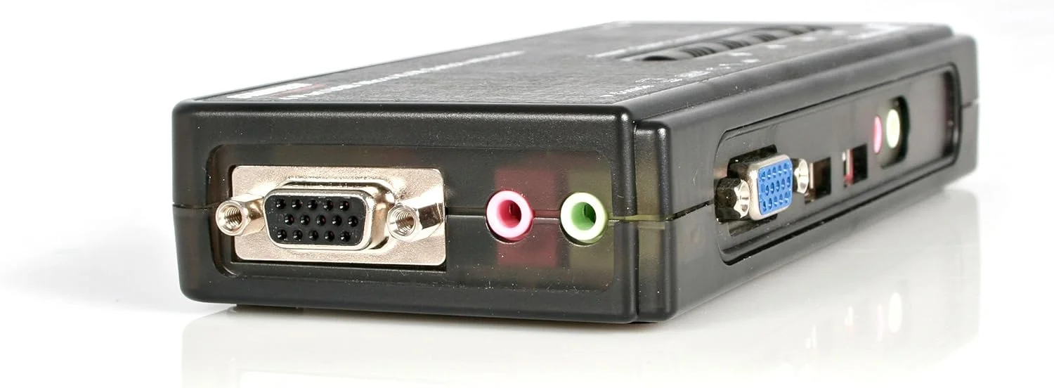 سوییچ KVM یو اس بی 4 پورت استار تک با کابل و صدا - مشکی (SV411KUSB)