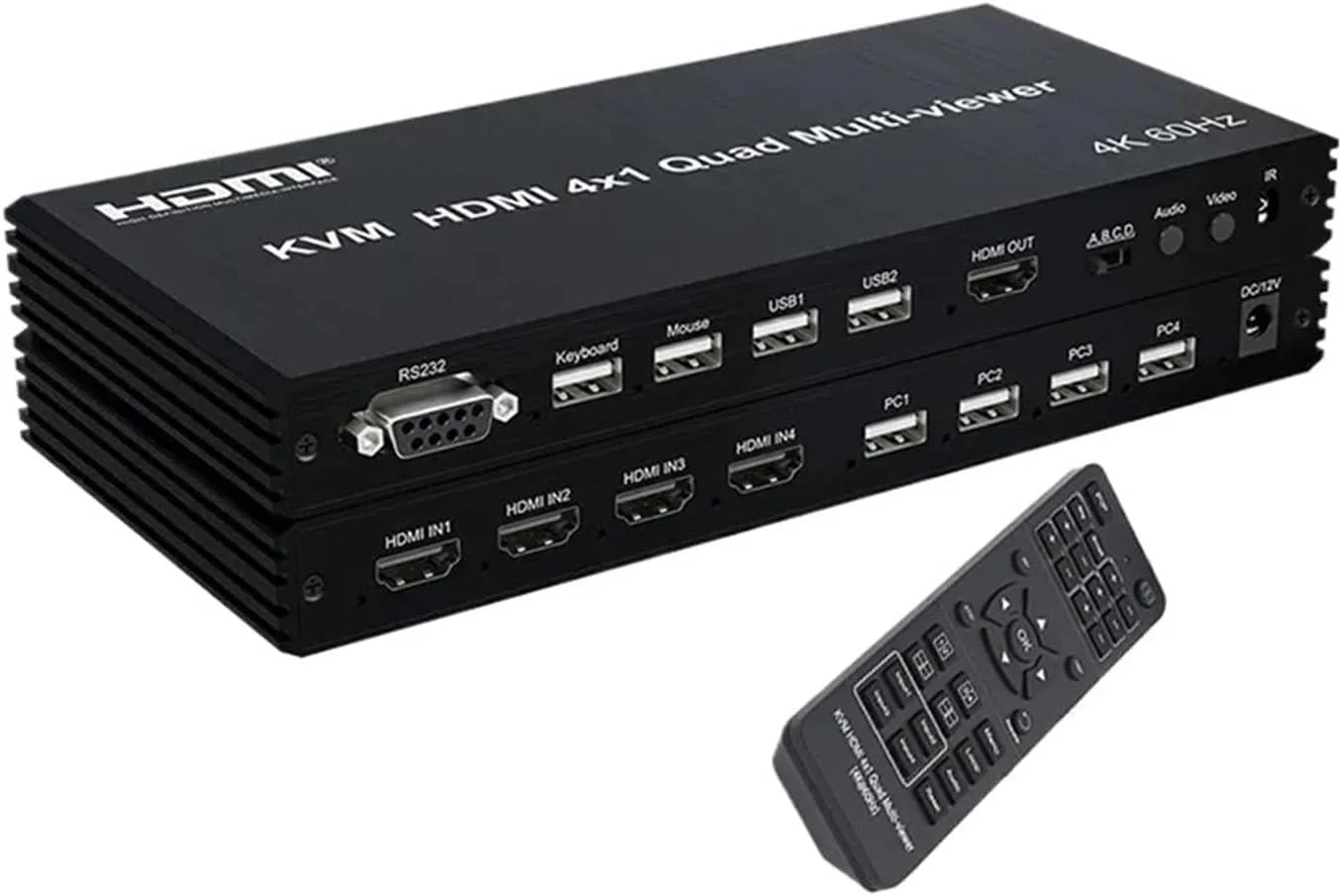 KVM HDMI کواد اسپلیتر صفحه نمایش چند نمایشگر 4x1 8X1 4k Multivisor HDMI KVM Quad 4x1 سوئیچ سگمنتیشن بدون درز برای کیبورد USB (8X1 KVM 4K30, دوشاخه EU)