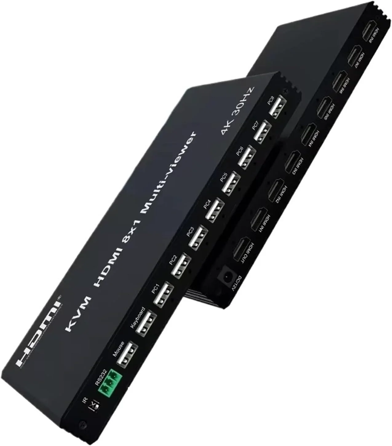 سوییچ KVM تصویر چندگانه 8 به 1 با رزولوشن 4K60Hz، نمایشگر چهارگانه HDMI، سوییچر بدون درز HDMI با IR (4K 60hz 4x1Multi، دوشاخه EU)